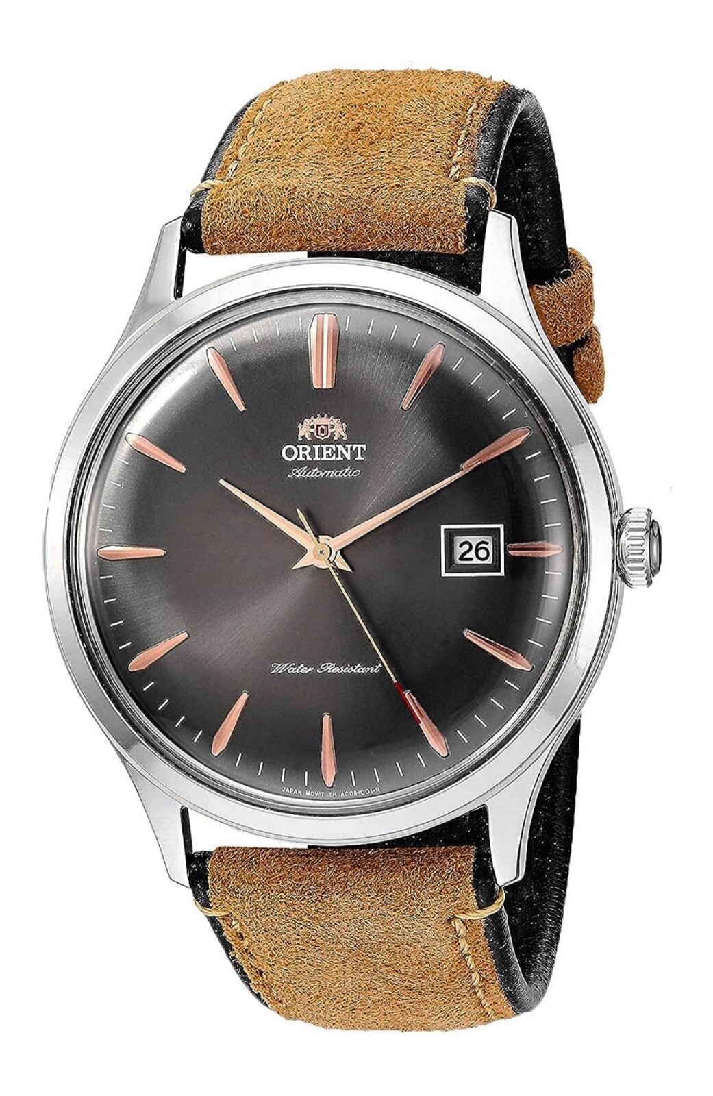 Orient Bambino Version IV Japan Automatic Stainless Steel Case Brown Suede Strap