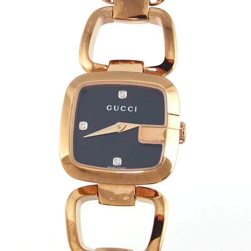 Gucci G Collection Ladies Watch 125.5 Black Dial Diamond SS #S510123
