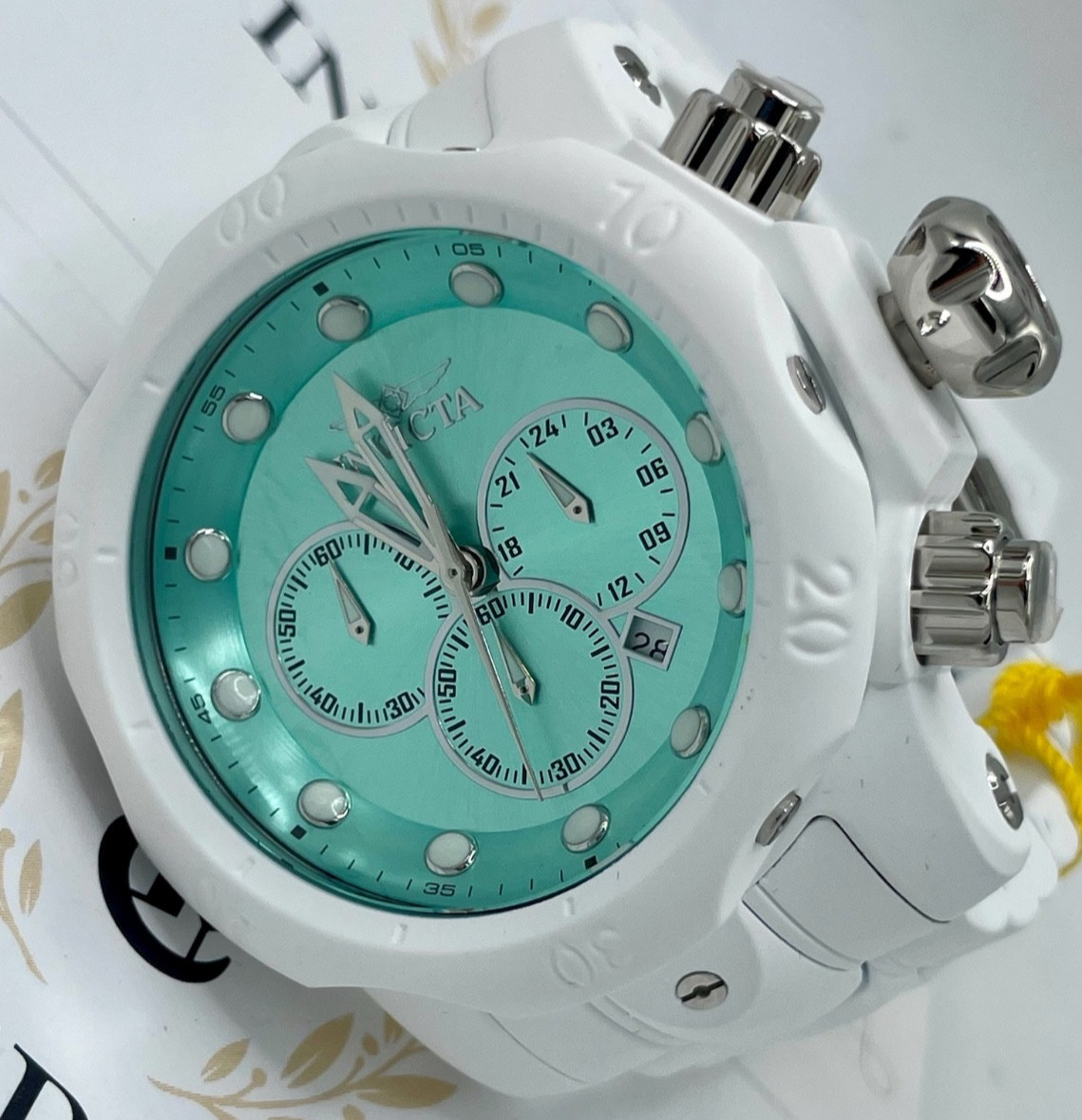 Invicta Venom Ghost Men’s Watch – 53.7mm, Aqua Plating, Steel (48222)