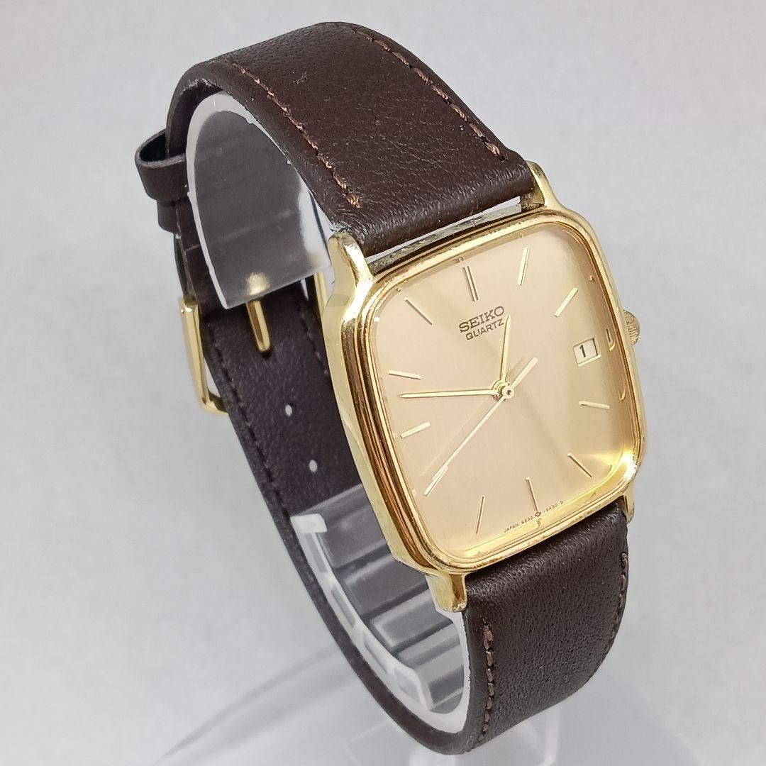 Seiko 6532-5290 Men’s Quartz Square Watch Thin Case Used SA704