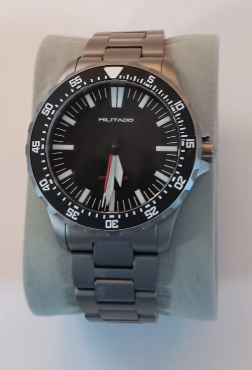 Militado ML16 Watch 39mm Sapphire 20 Bar Seiko VH31 Mecaquartz Ceramic Bezel