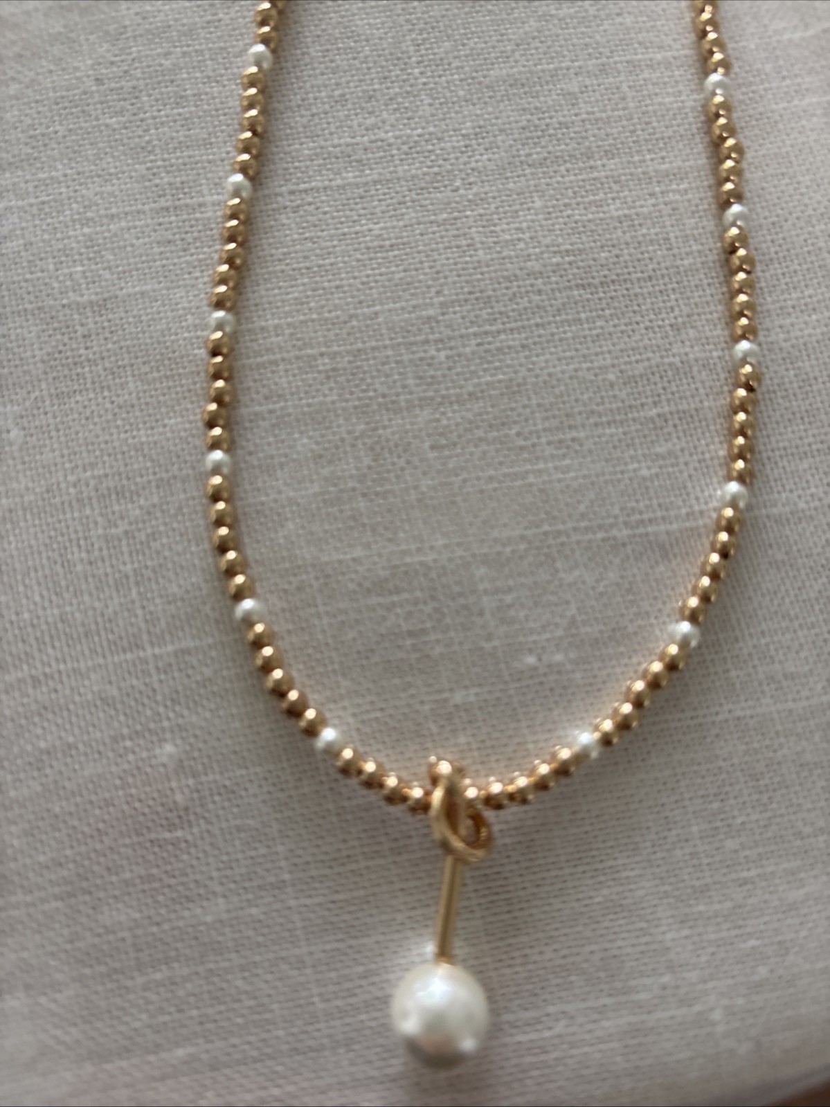 New Collection Of Jewelry. Watch. Baby Gold And Pearl Neck. One Pear Hangs Down