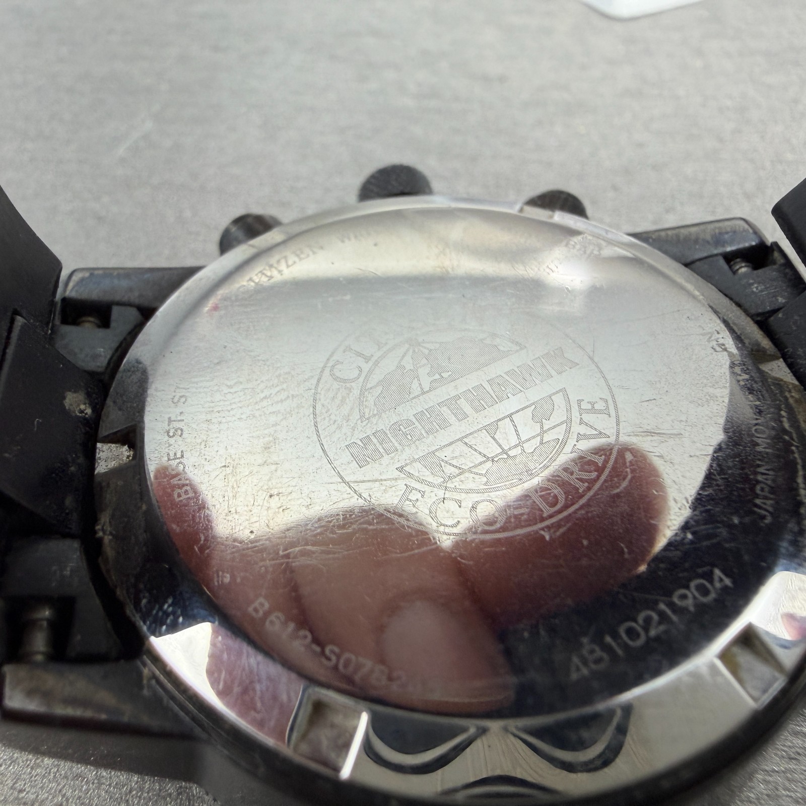 Citizen Eco-Drive Nighthawk Chronograph Watch Men 43mm Black Dial Black Date Run