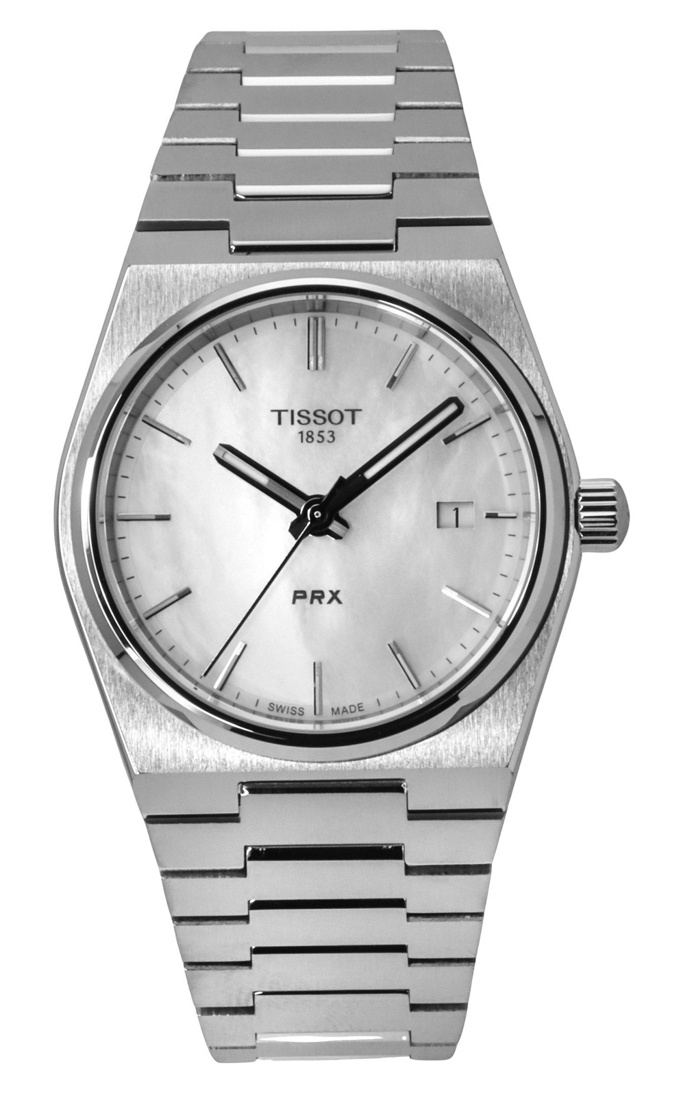 Tissot PRX White MOP Dial Quartz Casual 100M Unisex Watch T137.210.11.111.00