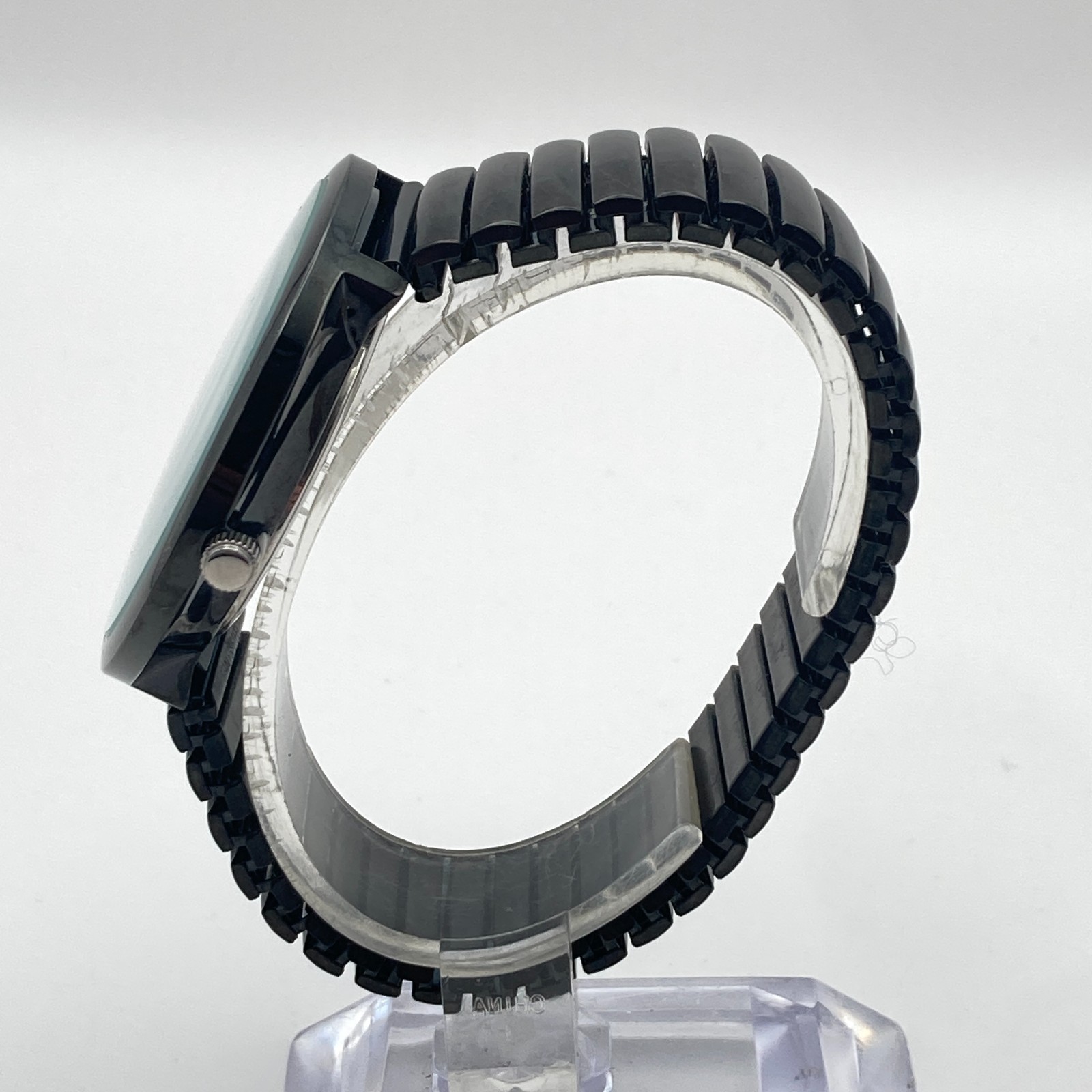 Blekon Women’s Easy Reader Watch 44mm Black Stretch Band Retro New Battery 6.5″