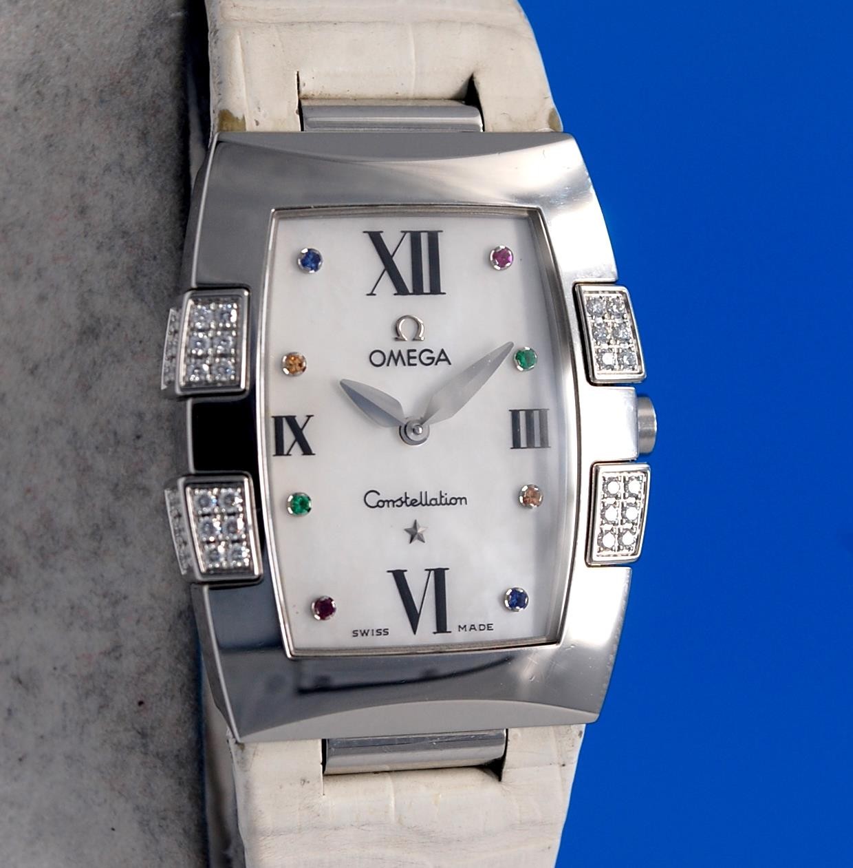 Ladies Omega Constellation Quadrella IRIS Watch – Diamond Bezel – 1886.79.31
