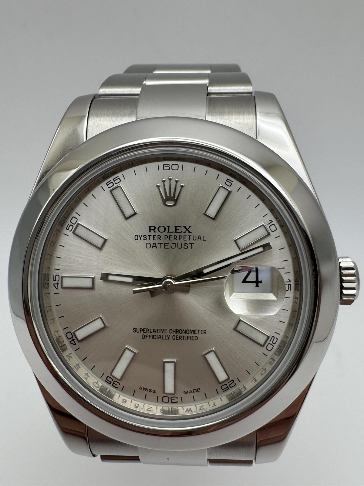 Rolex Datejust 41mm 116300 Silver Dial Smooth Bezel Oyster Bracelet