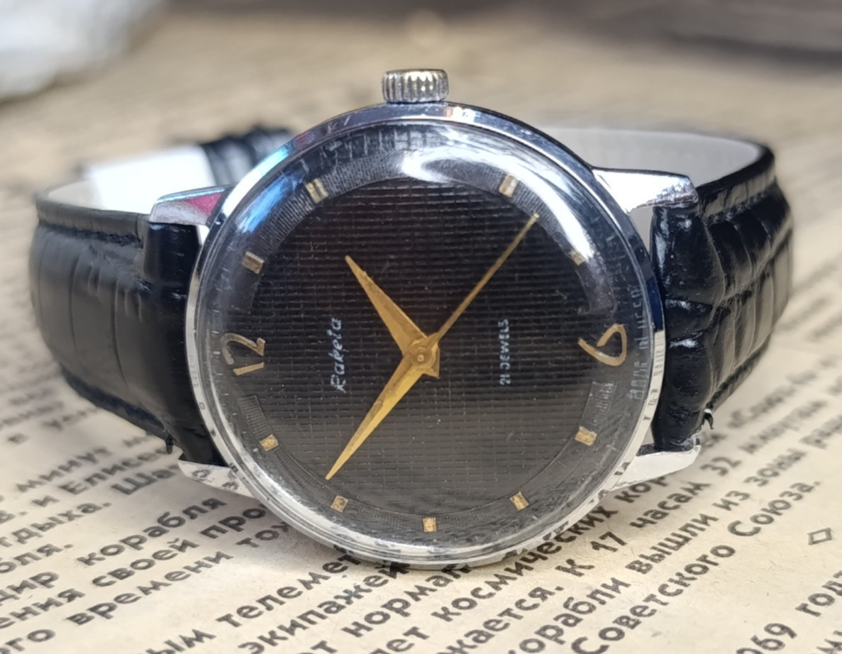Rare collectiable Soviet Vintage watch Raketa Black dial 2609A.I 21J USSR 1960s