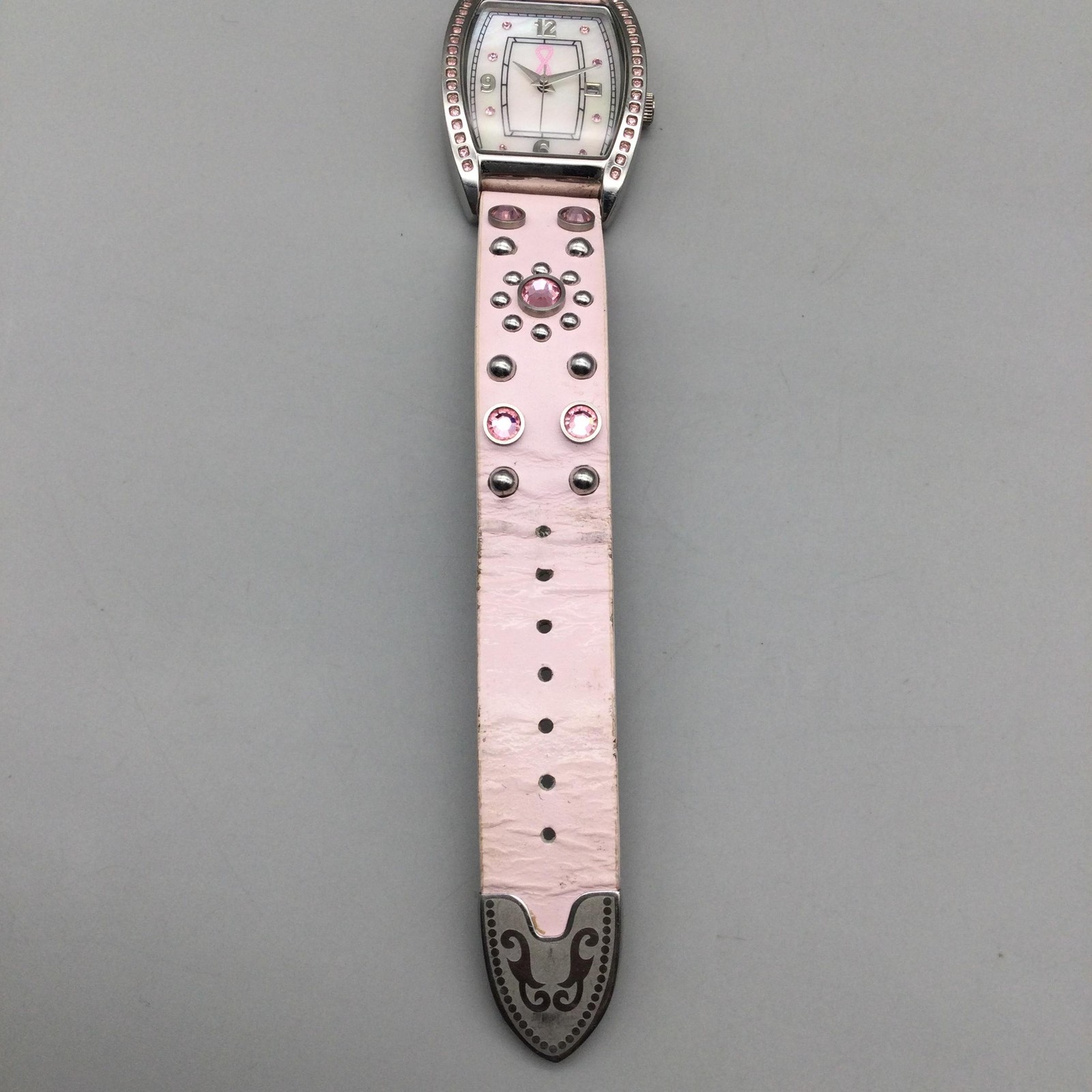 Montana Womens Watch 28mm Pink Crystals Breast Cancer Awareness New Battery
