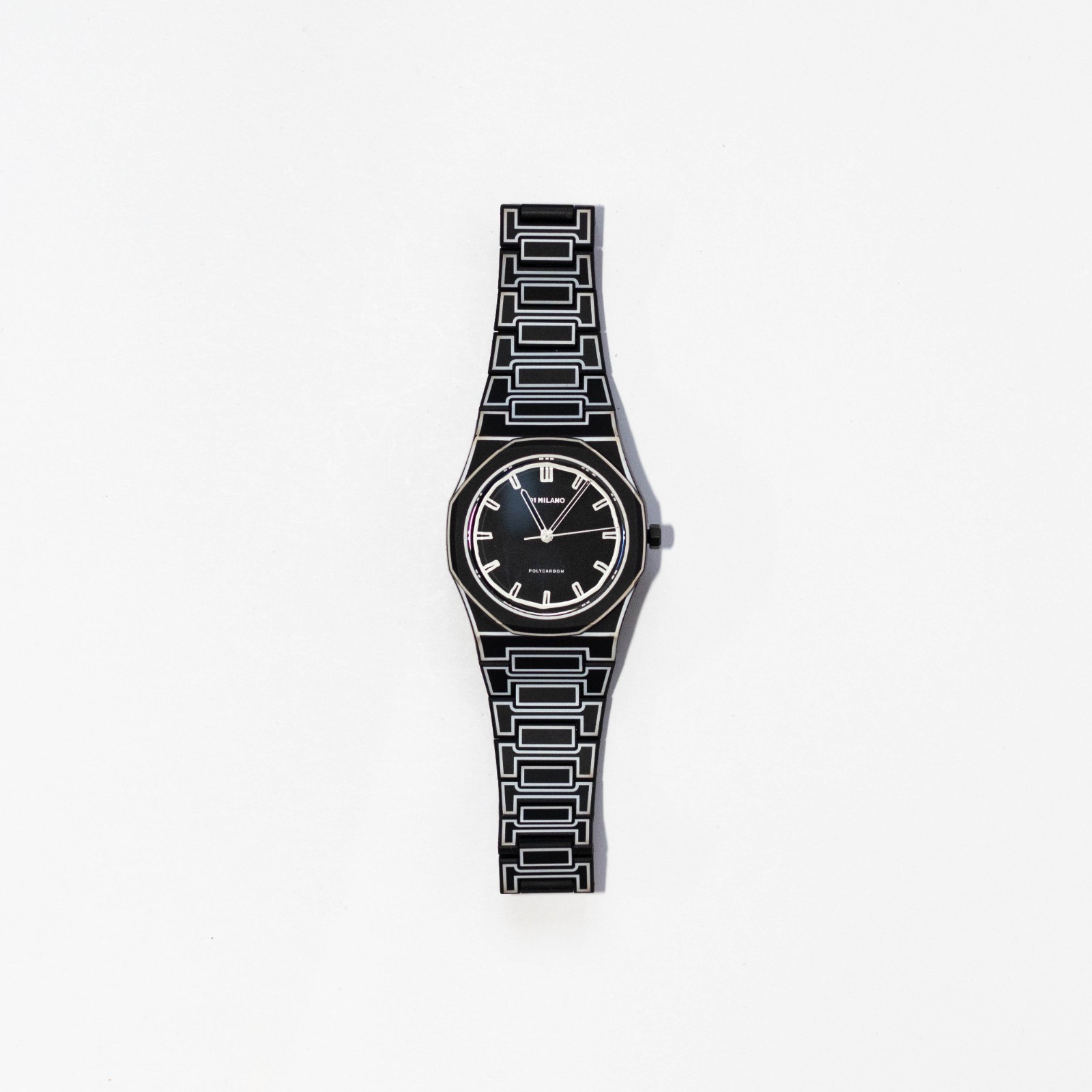 D1 MILANO MEN’S BLACK SKETCH WATCH In Box with All Links, Pre-owned Good Cond.
