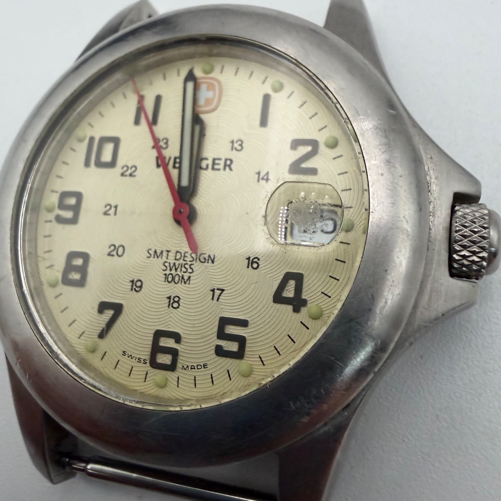 Vtg Wenger Swiss Army Style Field Watch 100M Quartz 095.0467 SwissMade For Parts