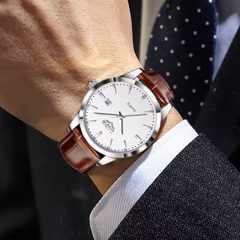 LIGE Luxury Men’s Watch Waterproof Quartz Business Sport Wristwatch Leather Band