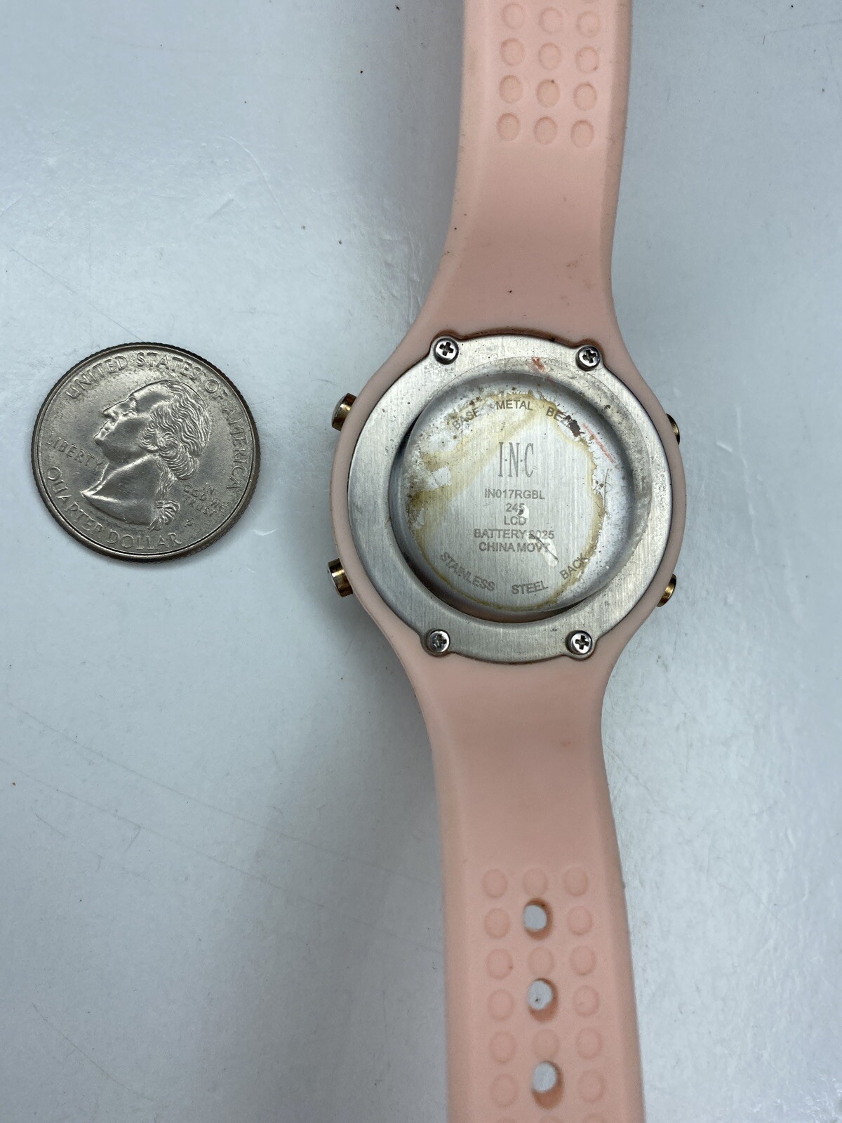 E INC Rose Gold Pink Silicone Sport IN017RGBL 245 Stainless LCD Working