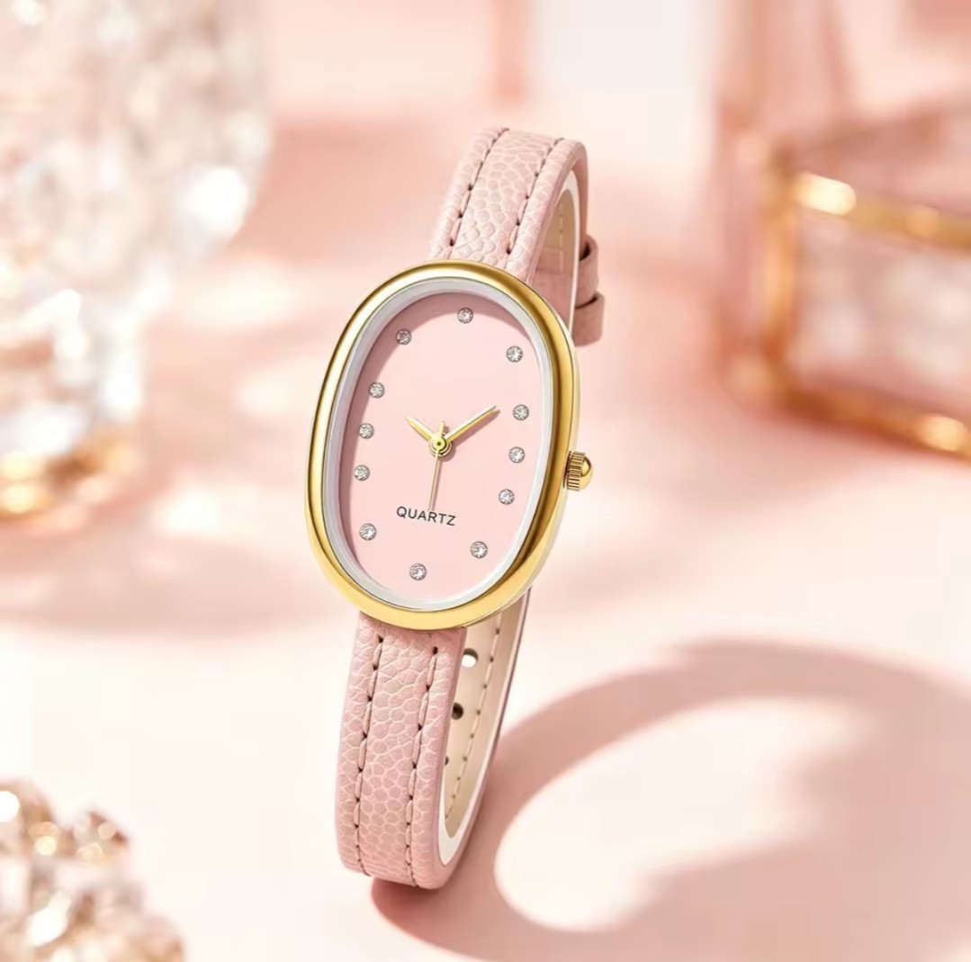Women Casual Simple Business PU Leather Strap Oval Quartz Watch Student…