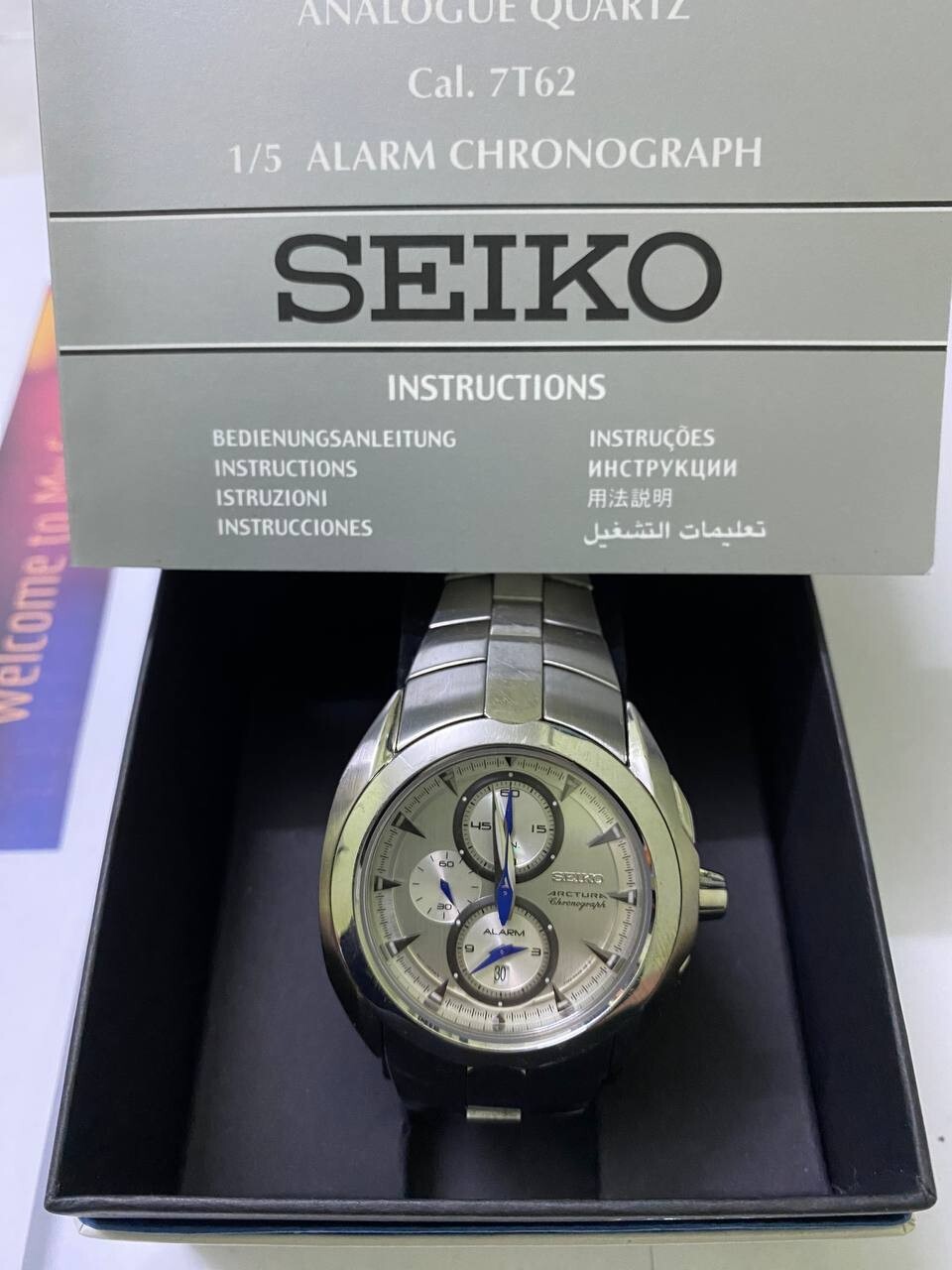 Seiko Arctura Chronograph Alarm Men’s Watch SNAC15P1 Pre Owned