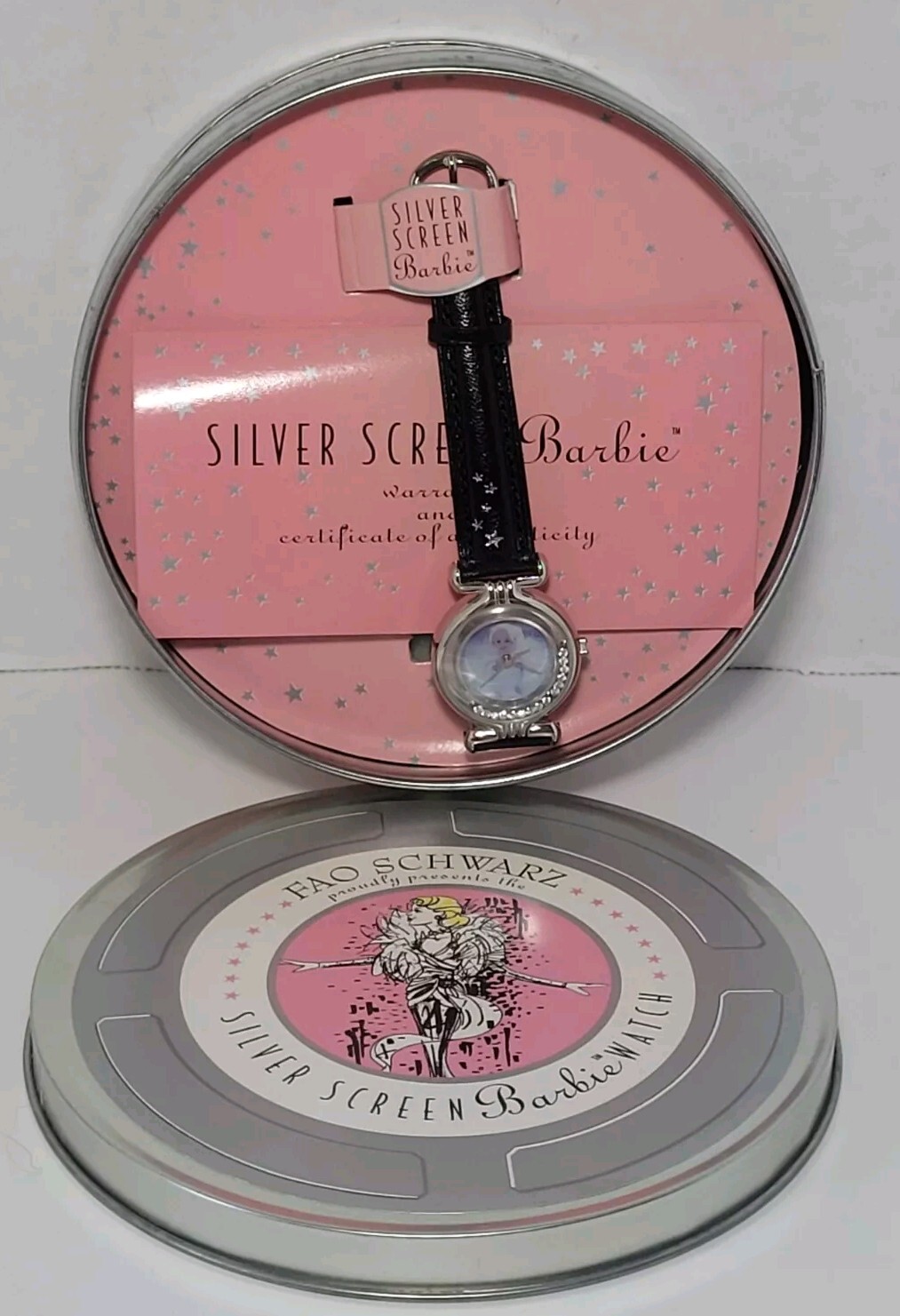 FAO Schwarz Silver Screen Barbie Watch By Fossil Original Case Vintage Limited