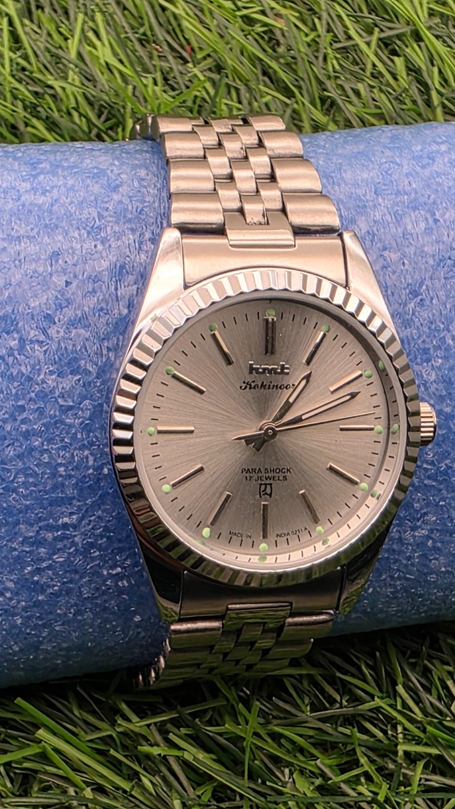 Beautiful Mens HMT Kohinoor Parashock Mechanical Wind 17J Watch