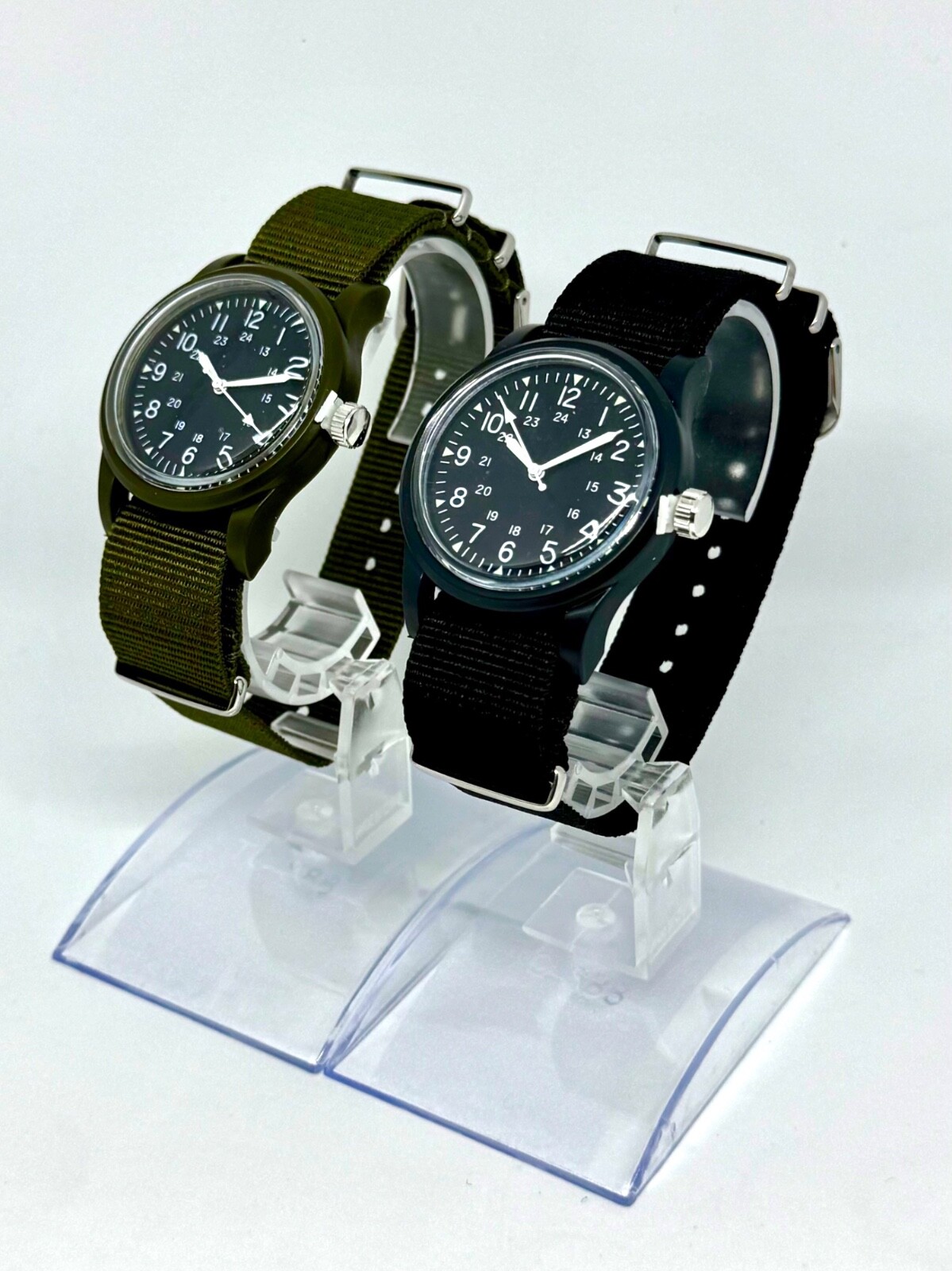 DAISO Mili Watch Olive Green and Black Set of 2 From Japan