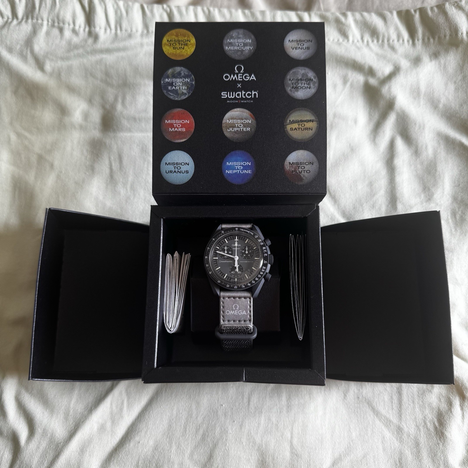 OMEGA X Swatch Speedmaster SO33A100 Moonswatch Mission To Mercury Full Set