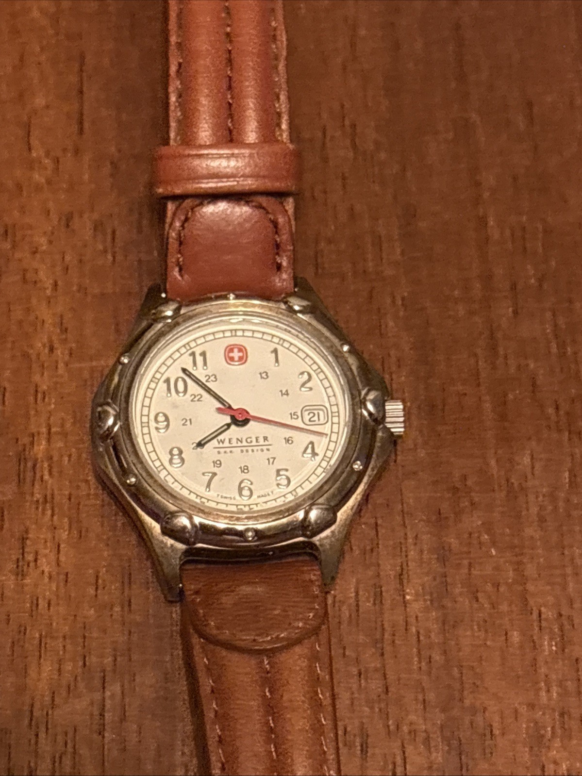 Swiss Veterans Quartz Watch Leather Band New Battery Working
