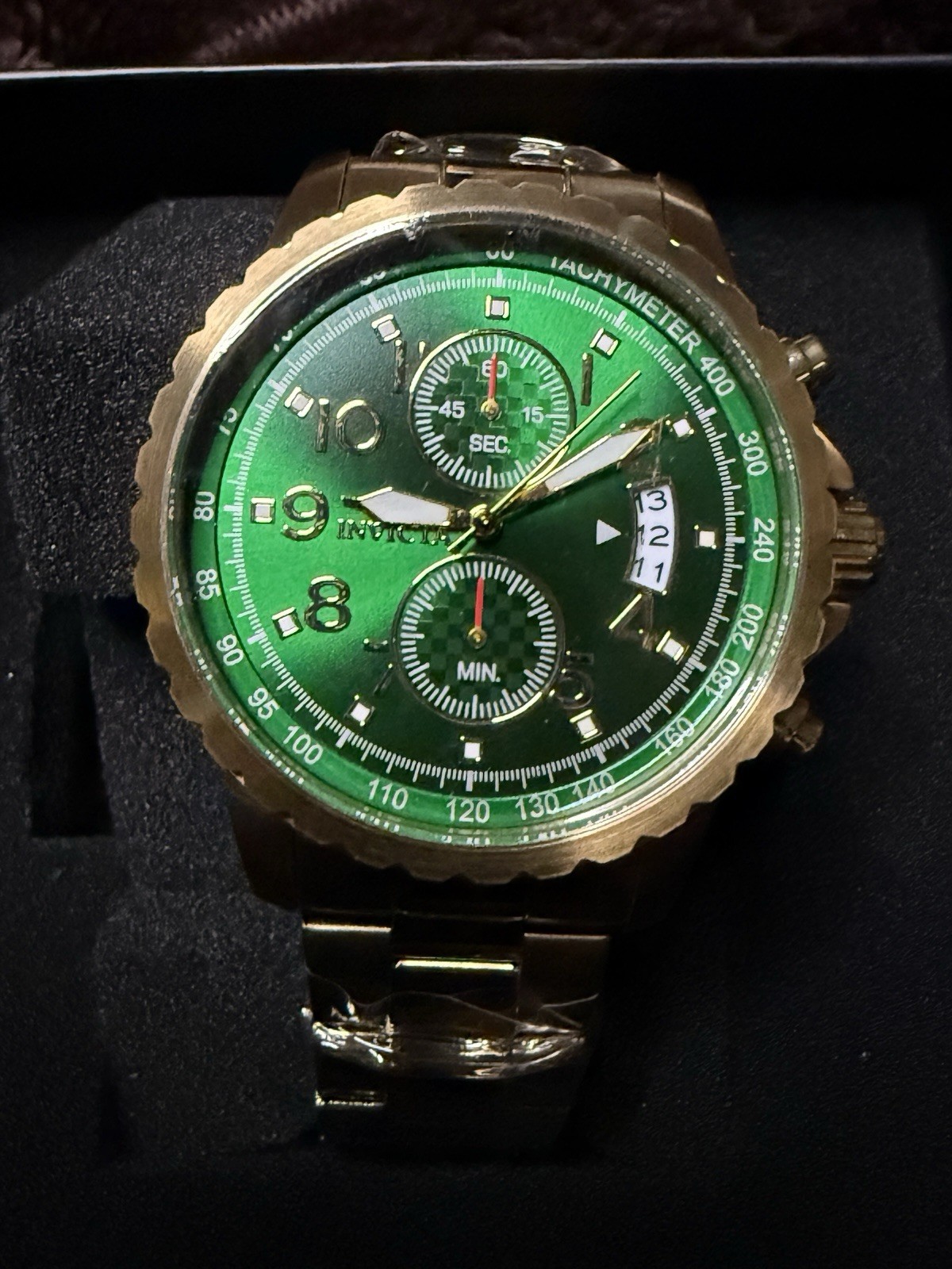Invicta Specialty Men’s Quartz Watch -45mm, Green Dial, Chrono/Date, Box