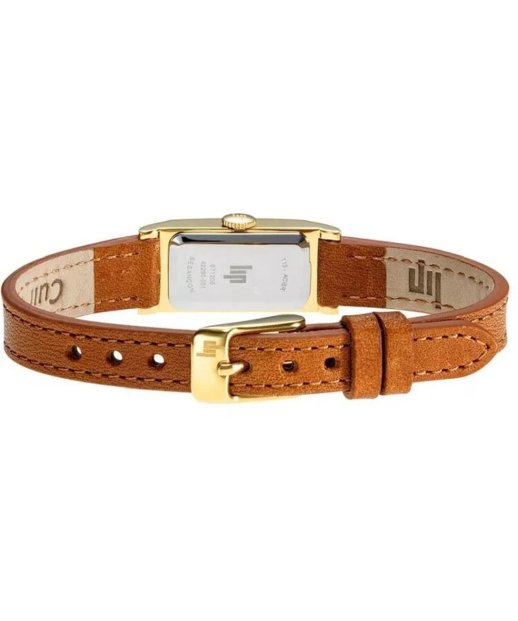 Lip Churchill T13 671205 Women Brown Leather Strap White Dial Quartz Watch 13 mm