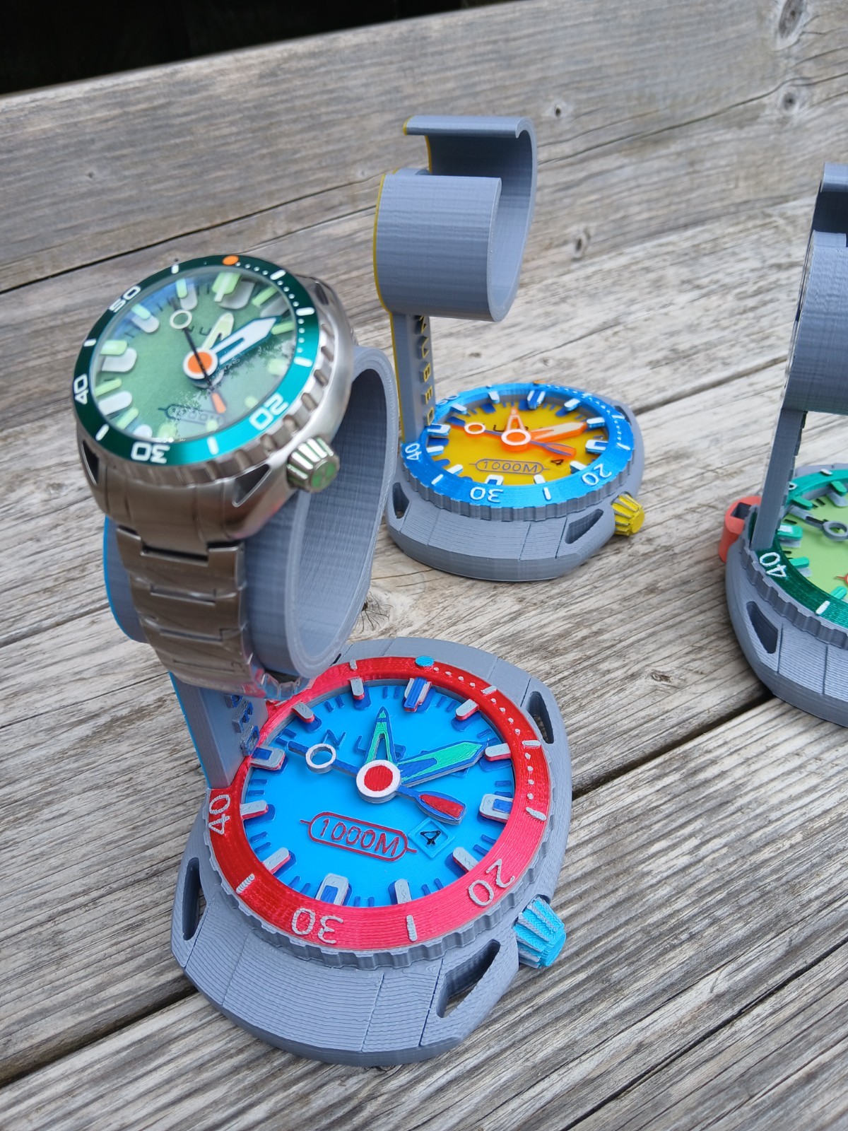 Nubeo Aluminaut Neon Blue styled Custom Made Stand,’Watch Not included’