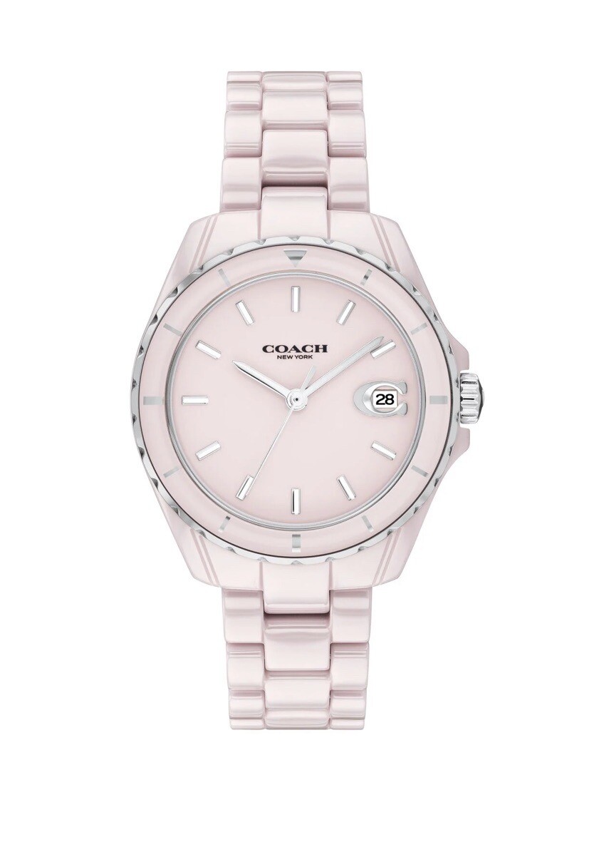 Brand New Coach Preston Women’s Pink Dial 32mm Ceramic Watch 14503806