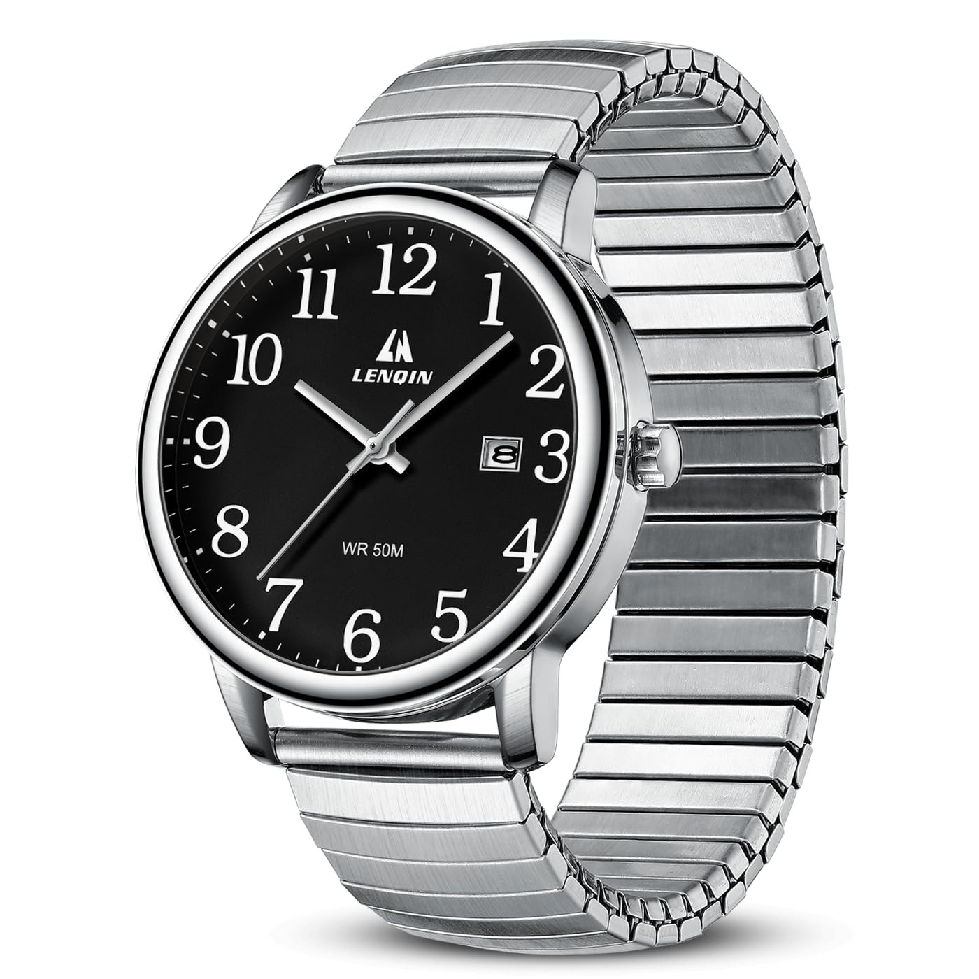 Mens Watches Stainless Steel Analog Quartz Watch for Men Easy Reader 38 Mm Fashi