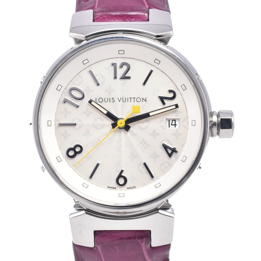 LOUIS VUITTON Tambour Q1313 Date Silver Dial Quartz Ladies Watch Q#149036