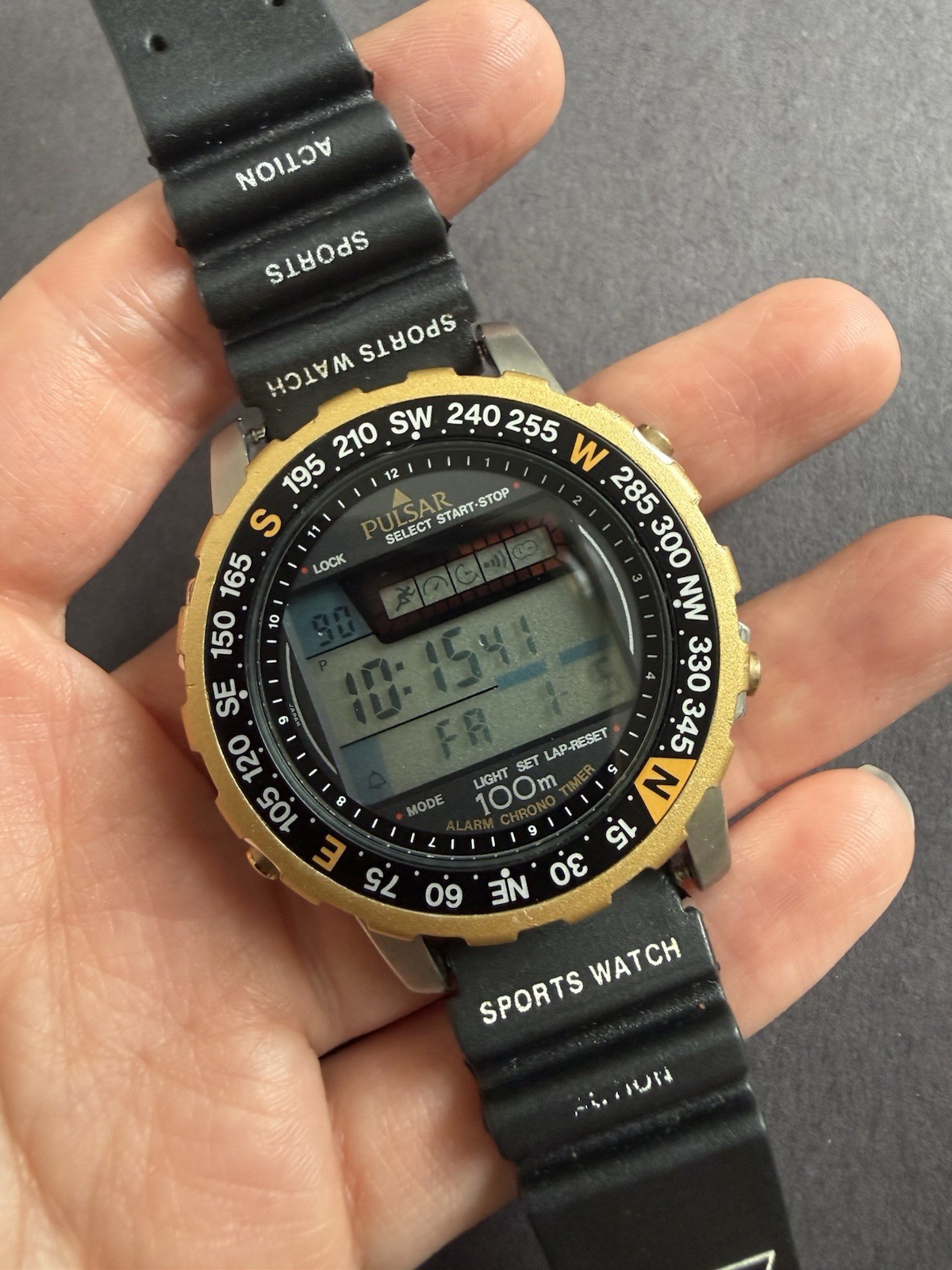 Rare Vintage RetoNOS Full Set Digital Pulsar (by Seiko) W359 5A00 Watch, c. 1990