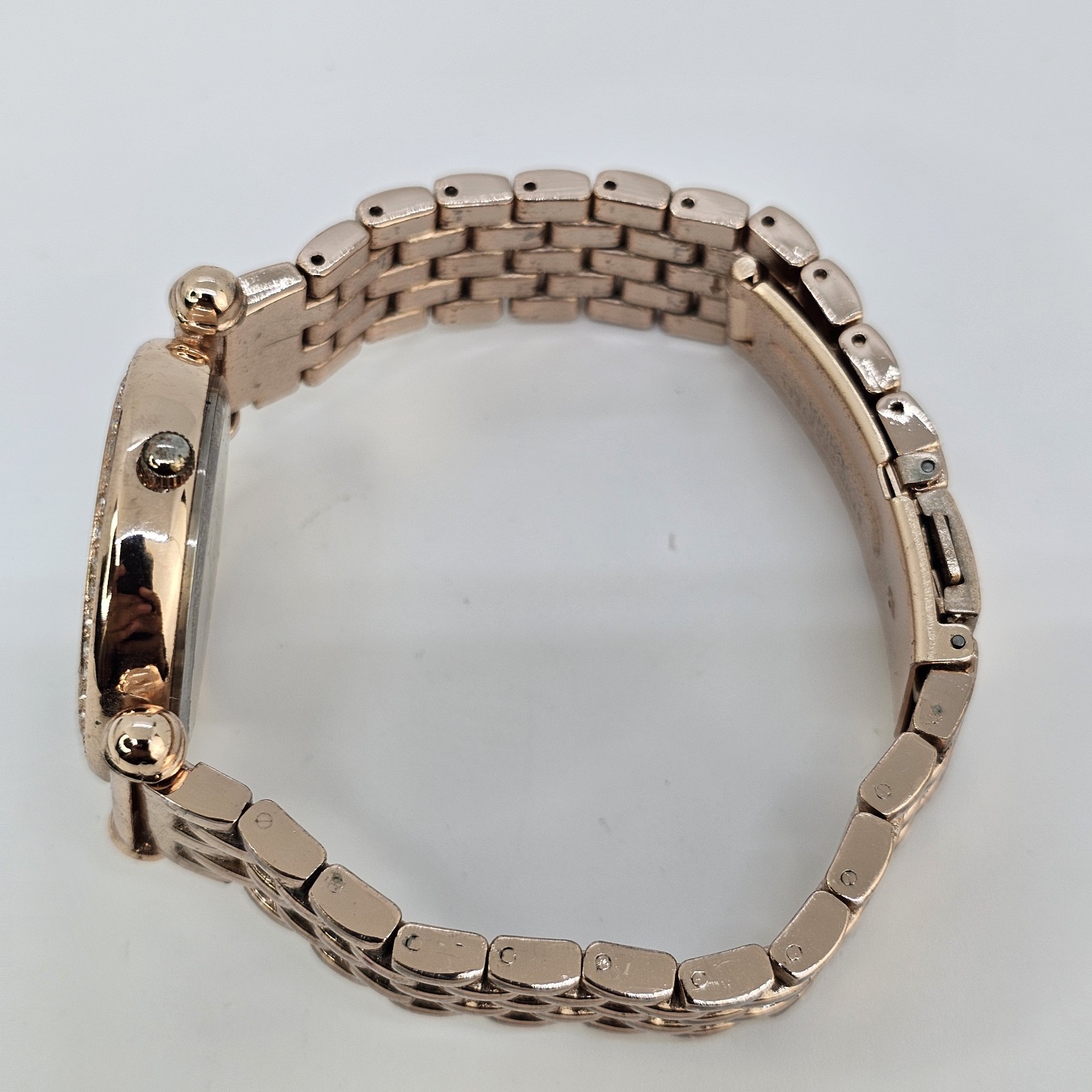 Folio Women’s Watch 33MM White Dial Gold Bracelet Band 7″ New Battery