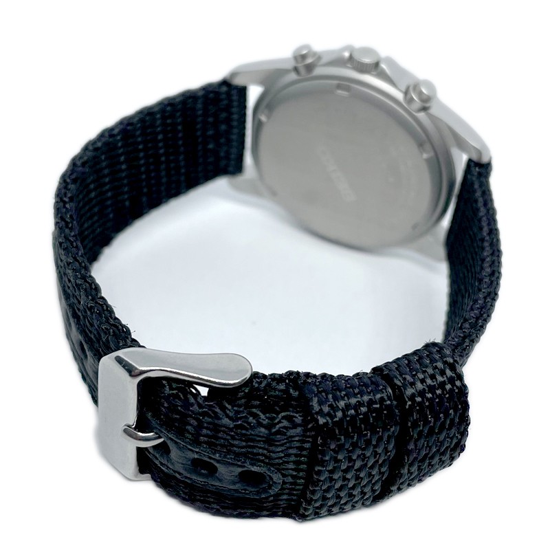 SEIKO CHRONOGRAPH Chronograph Japanese Movement SND399P1 Black Textile Band Men