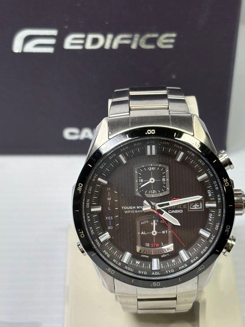 Casio Edifice EQW-A1100DB Tough Solar Radio Chronograph Mens Black Watch Japan
