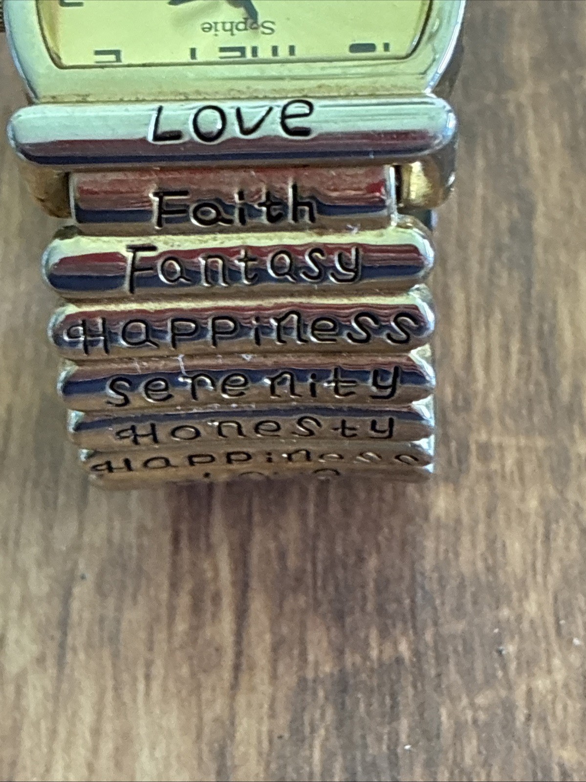 WOMEN’S SOPHIE LOVE, FAITH, HAPPINESS, FANTASY ETC CUFF WATCH NEW BATTERY