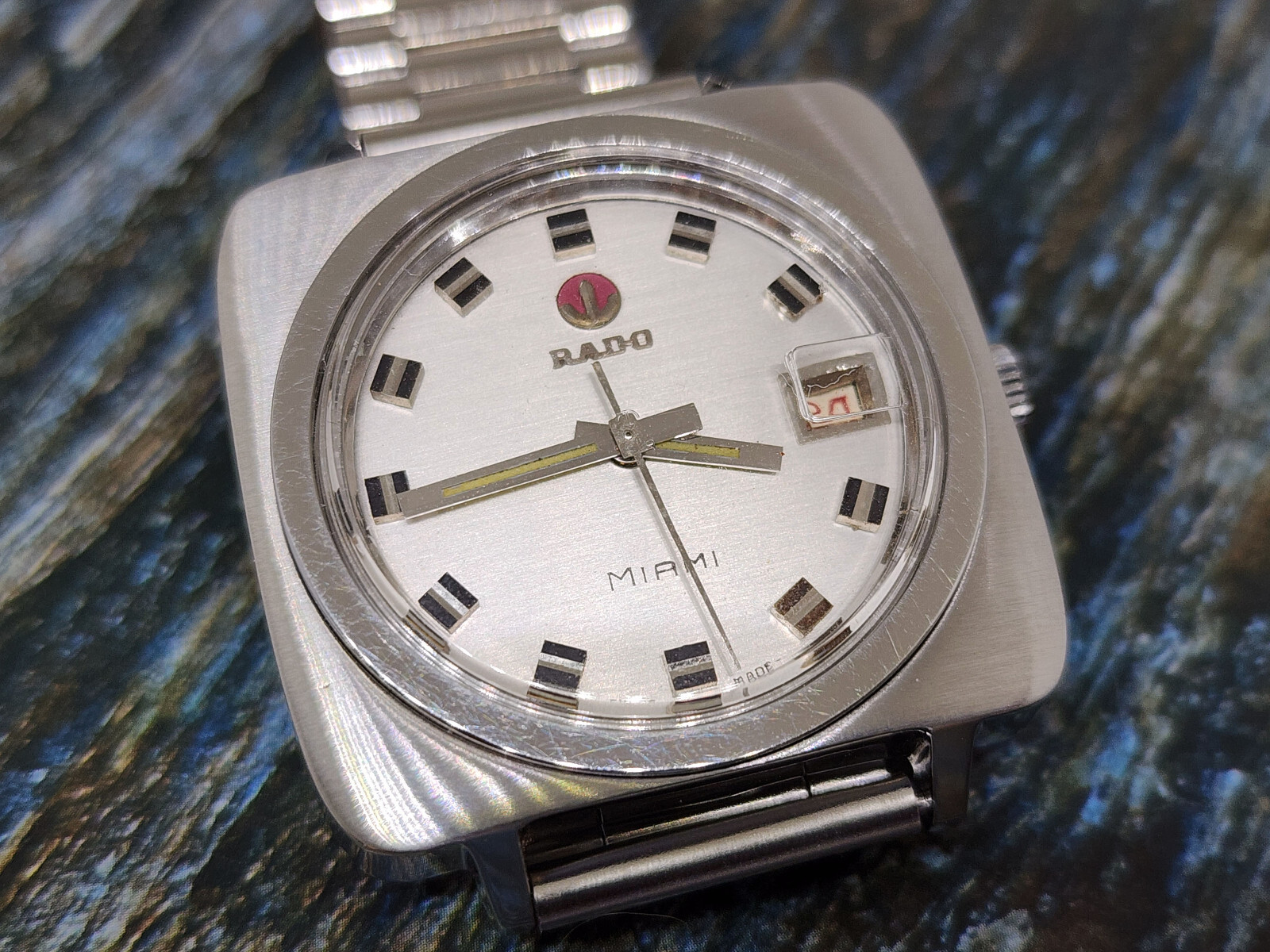 Vintage RADO Miami Automatic Men’s Wristwatch AS 1858 Original Crystal Mint.