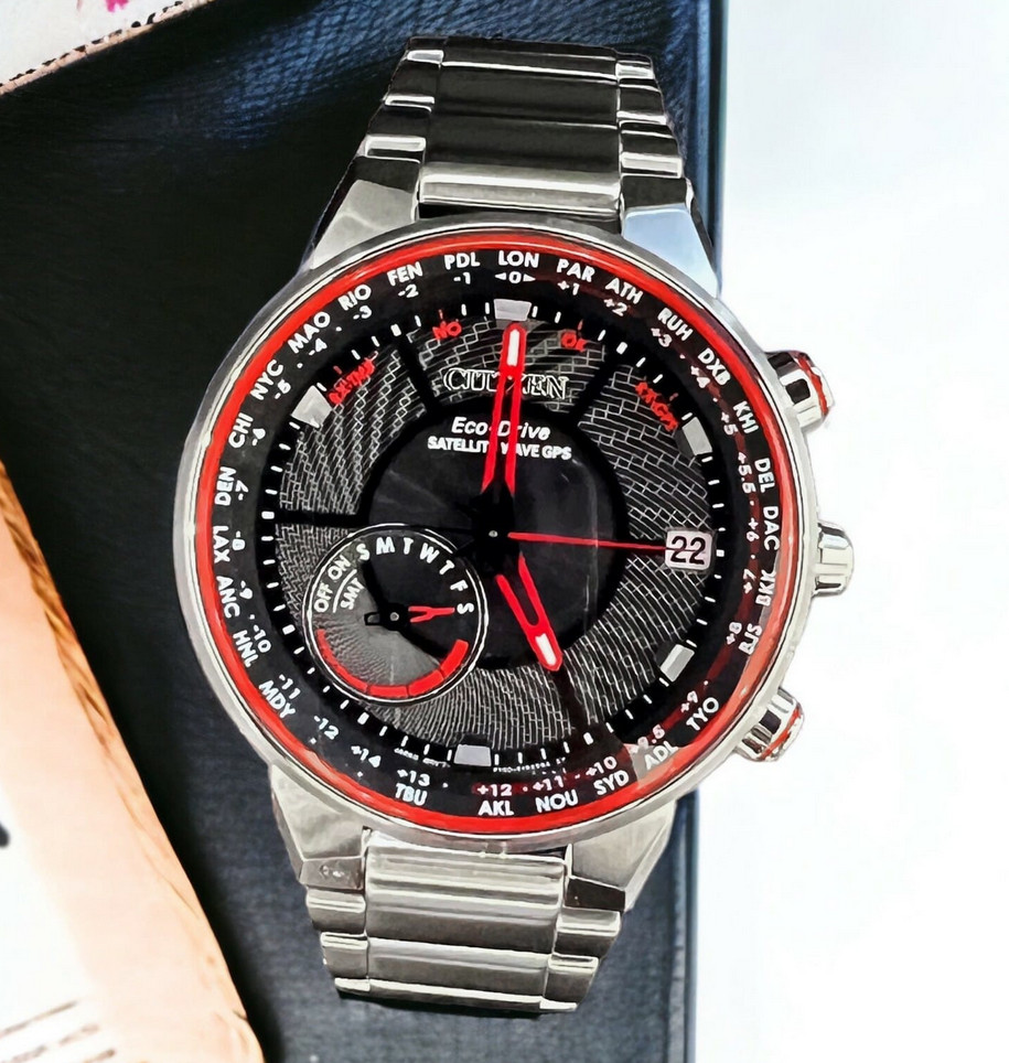 Citizen Satellite Wave Freedom Eco-Drive Red Dial Men’s Watch CC3031-51E