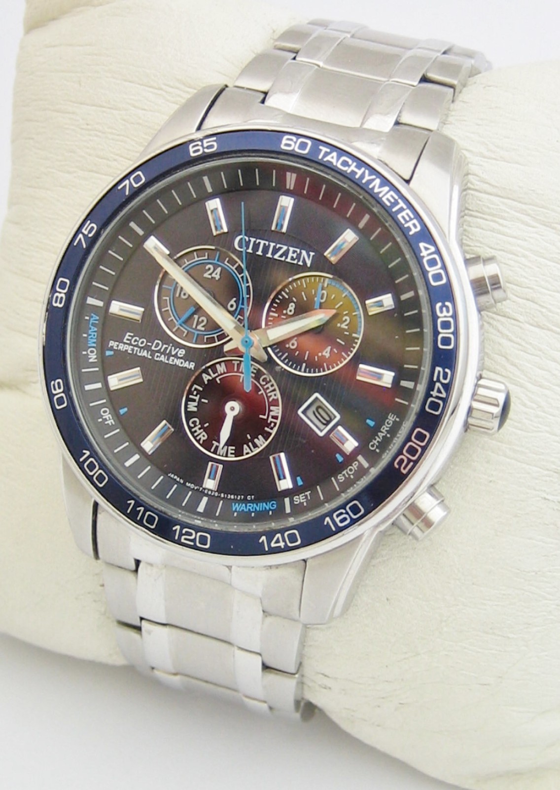 CITIZEN ECO DRIVE WATCH PERPETUAL CALENDAR MENS BL5510-54L BLUE DIAL GENUINE