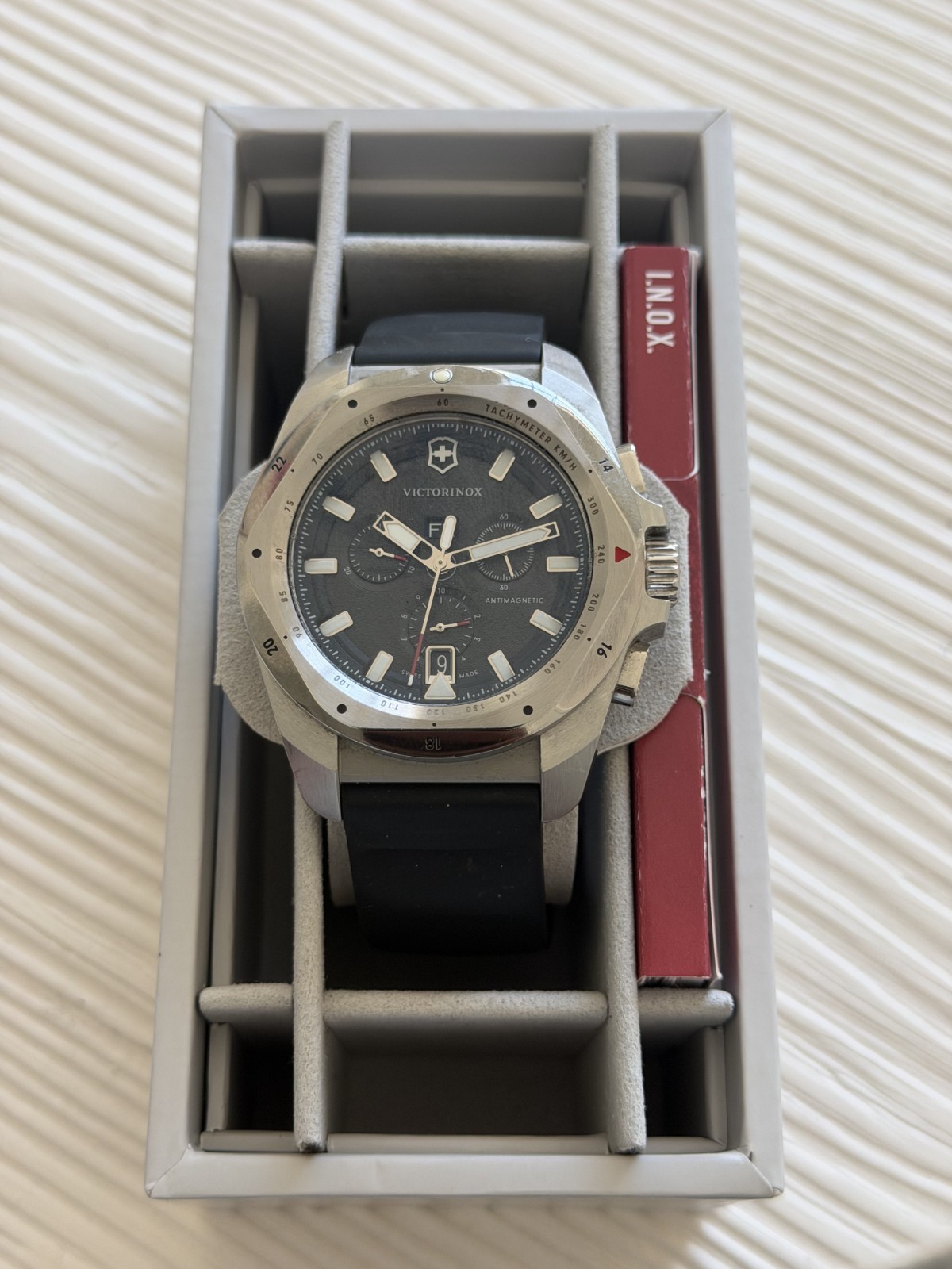 Victorinox Swiss Army Sport Men’s Watch – Black Dial – Silver Stainless Steel