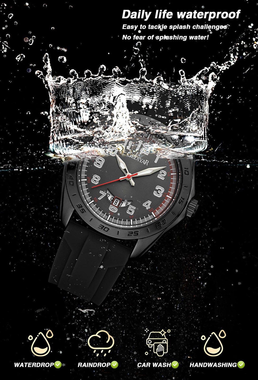 EAJOMIN Stylish Wrist Watches for Mens,Arabic Numbers Casual Business Sport M…
