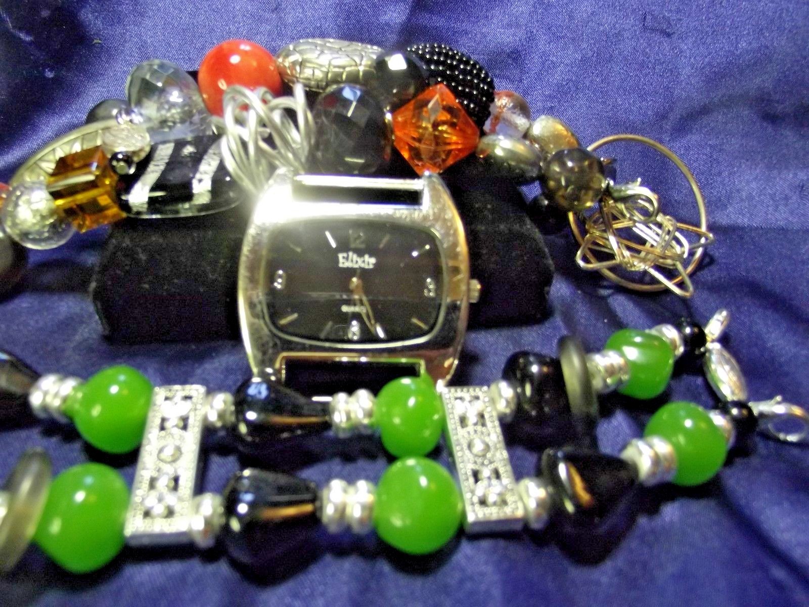 Elixir Woman’s Watch with 2 Bands Glass, Acrylic, and Crystal **** B100-B099 ZC