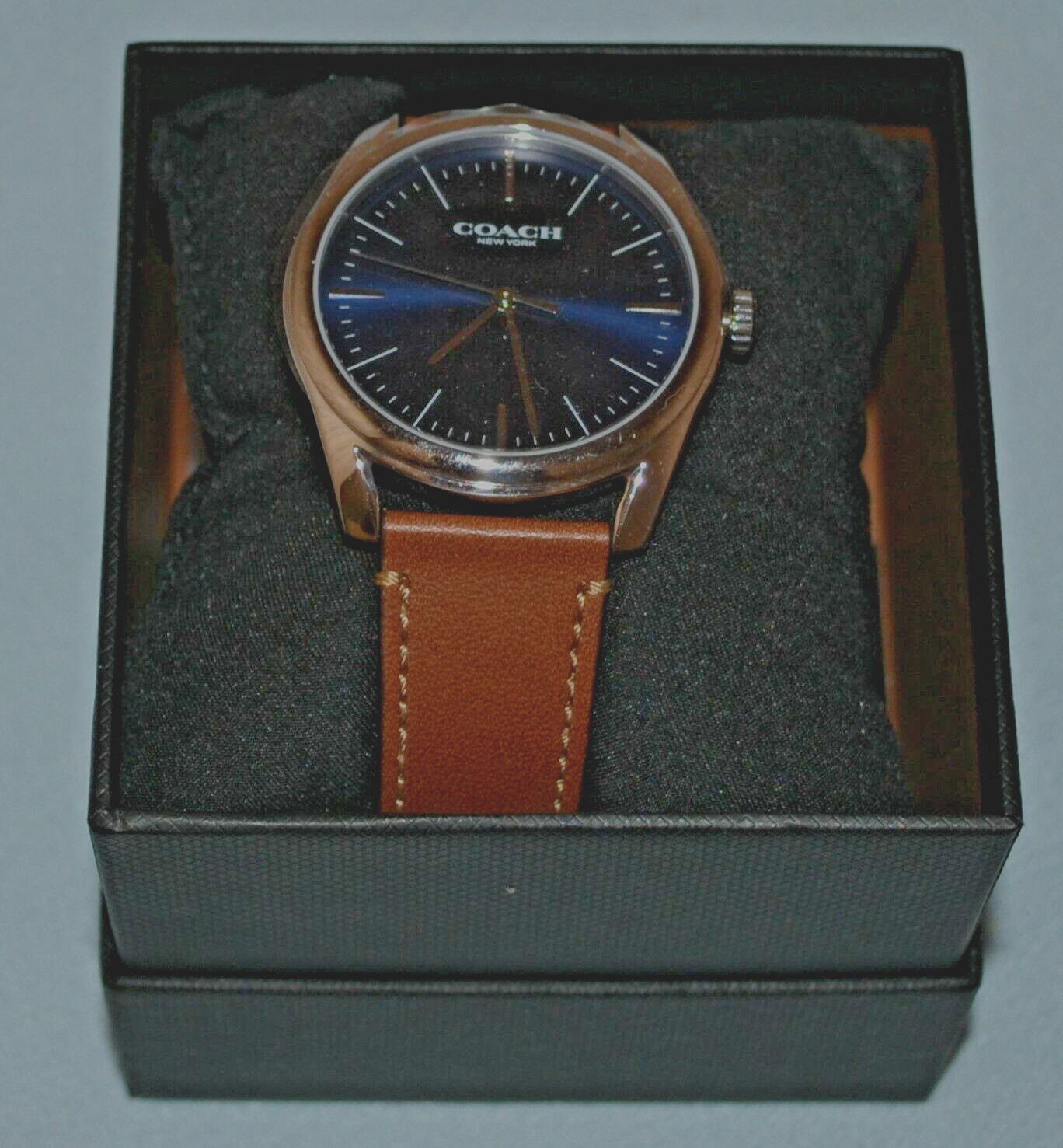COACH 14602397 MEN’S PRESTON BROWN LEATHER STRAP WATCH