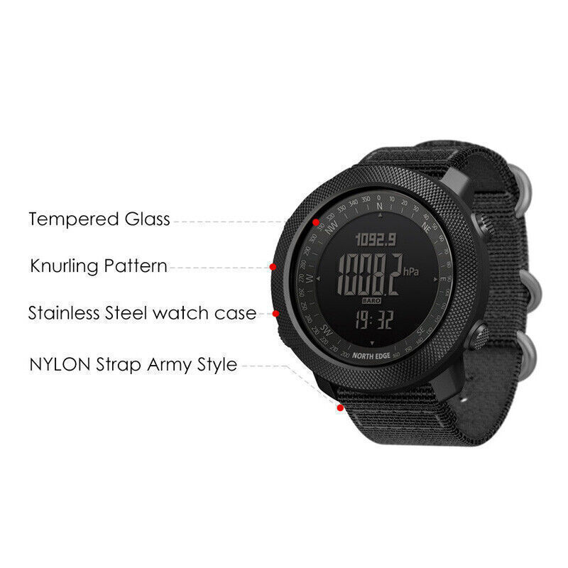 North Edge Apache 3 Smart Men Military Digital Sport Barometer Barometer Watch