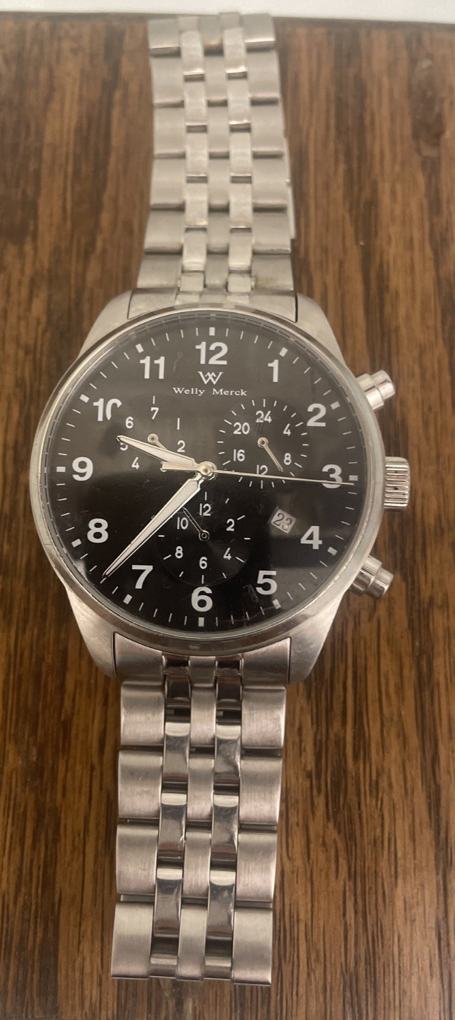 Welly Merck Stainless Steel Automatic Water Resistant Watch w/Sapphire Face 2”