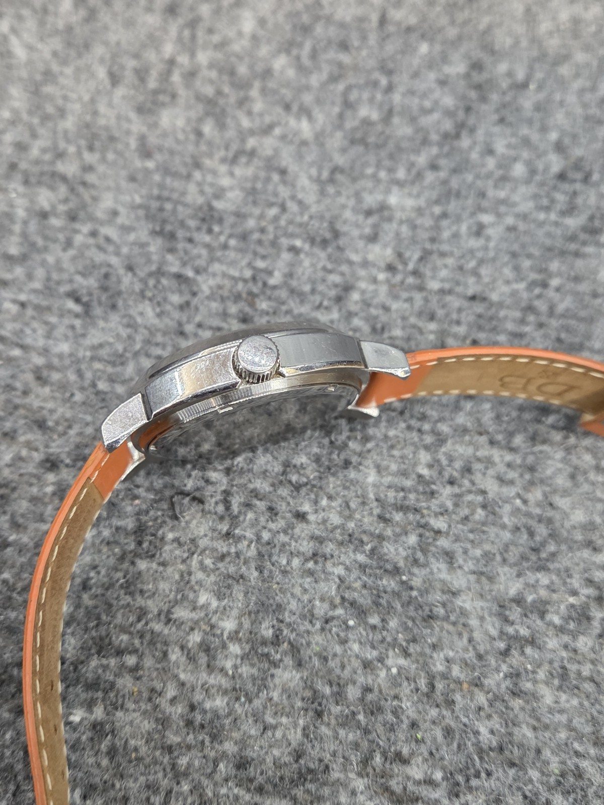 Vintage Dooney & Bourke Silver Large Face Orange Band Watch