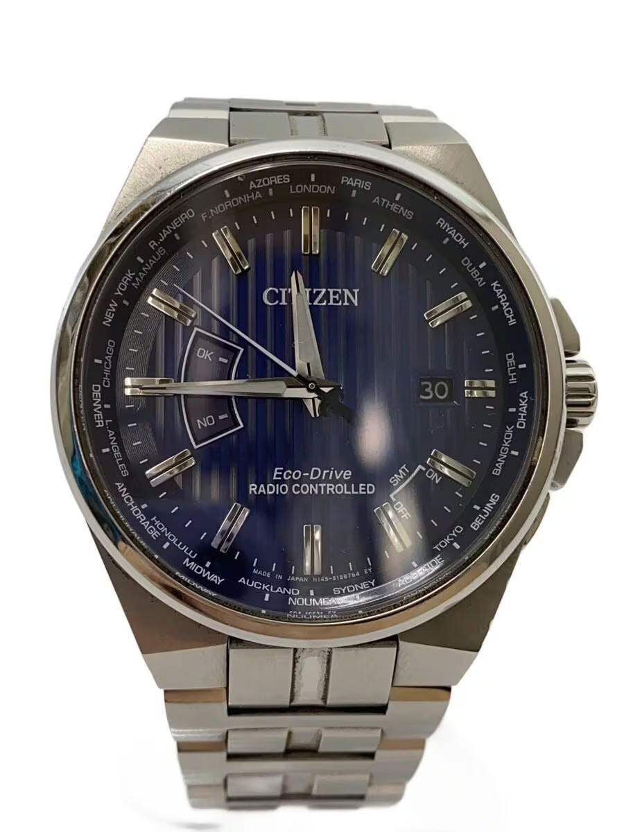 CITIZEN Solar Watch Analog Stainless BLK SLV H145 S116643