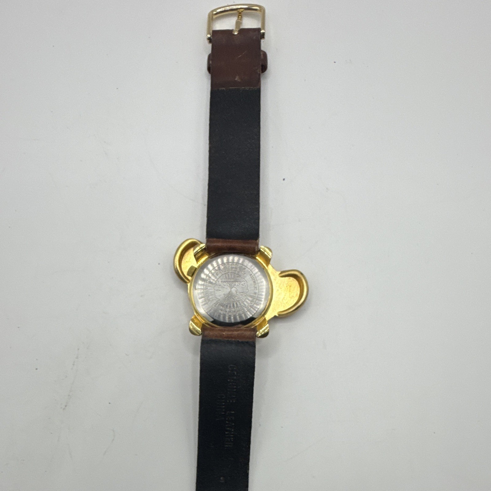 Timex Disney Simba Quartz Analog Kids Watch Brown Leather Strap Gold