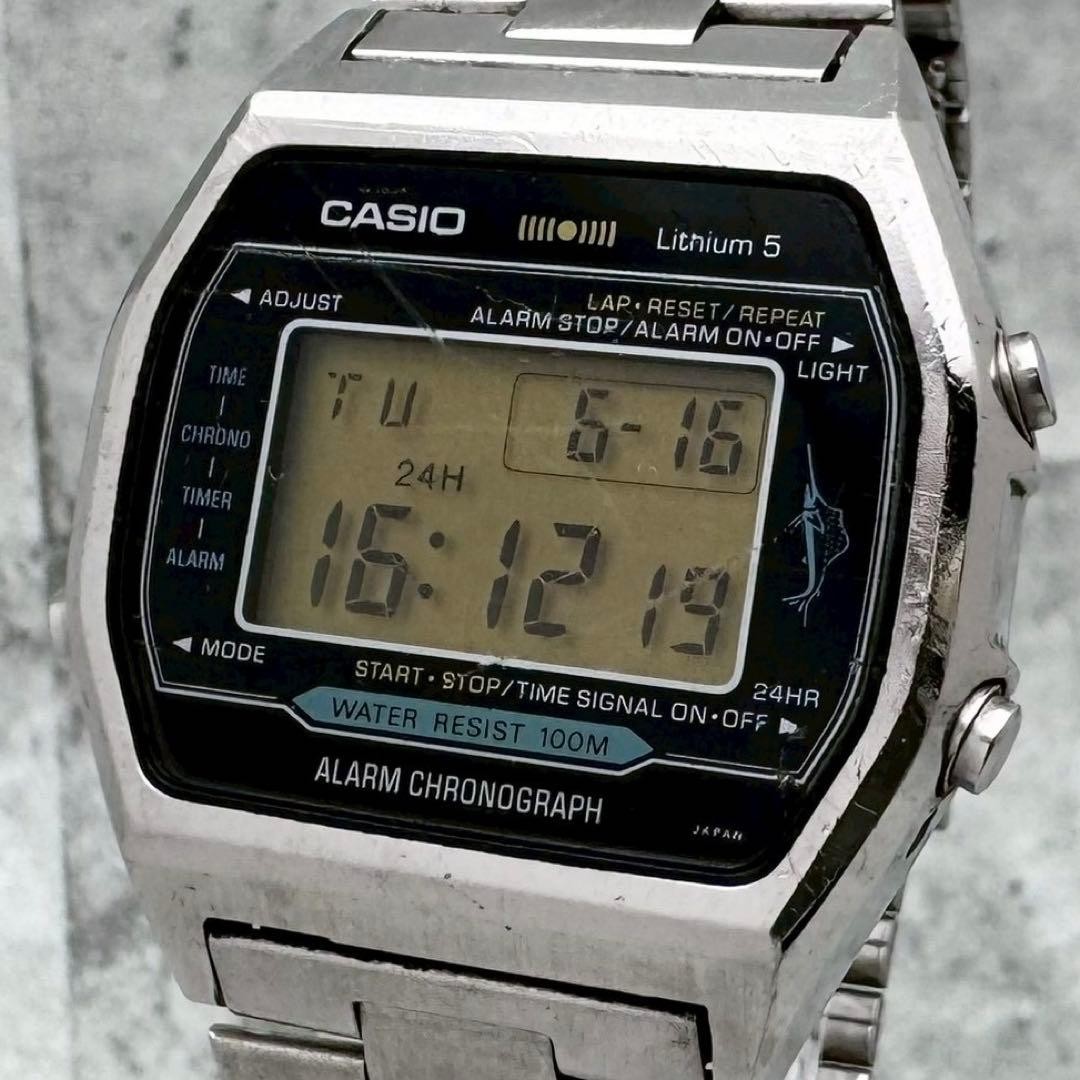 Casio Marlin H101 Digital Watch 100m Silver Stainless Vintage Authentic