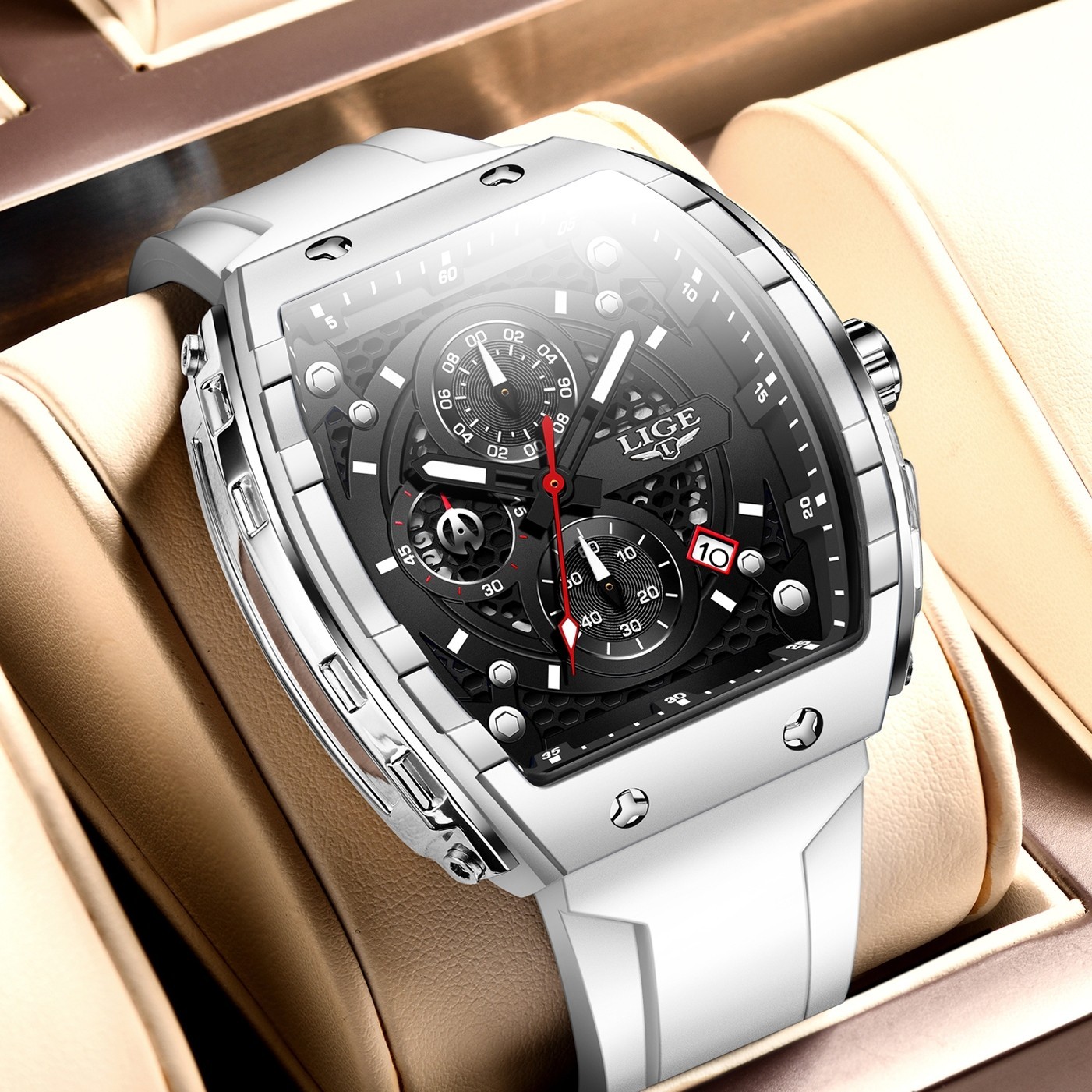 2025 Mens Sports Watches Chronograph Date Waterproof Quartz Man Wristwatch + Box