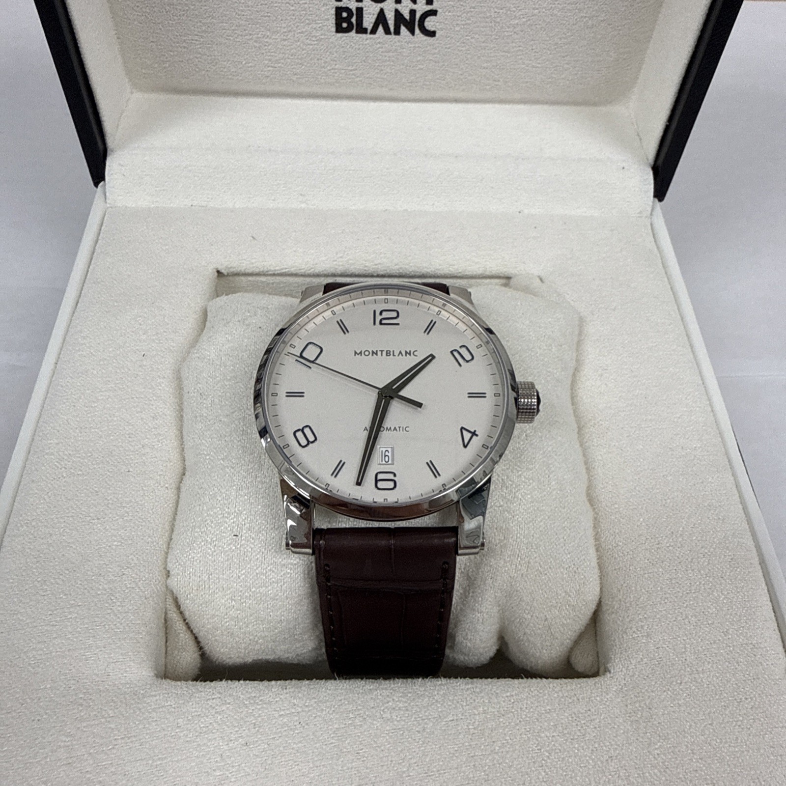 Montblanc Timewalker White Dial Brown Alligator Leather Automatic Men’s Watch